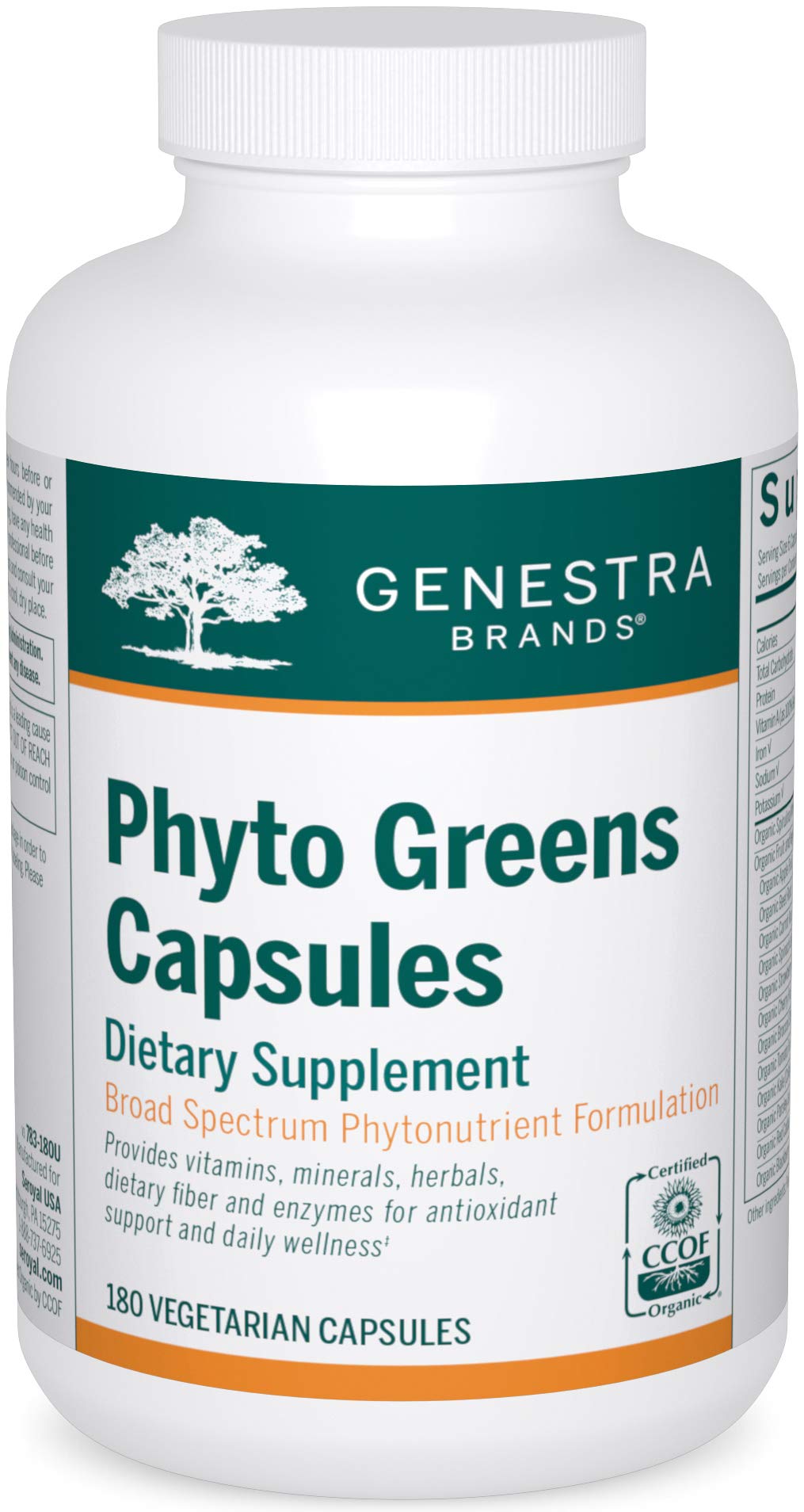 Genestra Brands Phyto Greens Capsules | Vitamins, Dietary Fiber and Enzymes for Optimum Nutrition | 180 Capsules Genestra Brands uk supplements