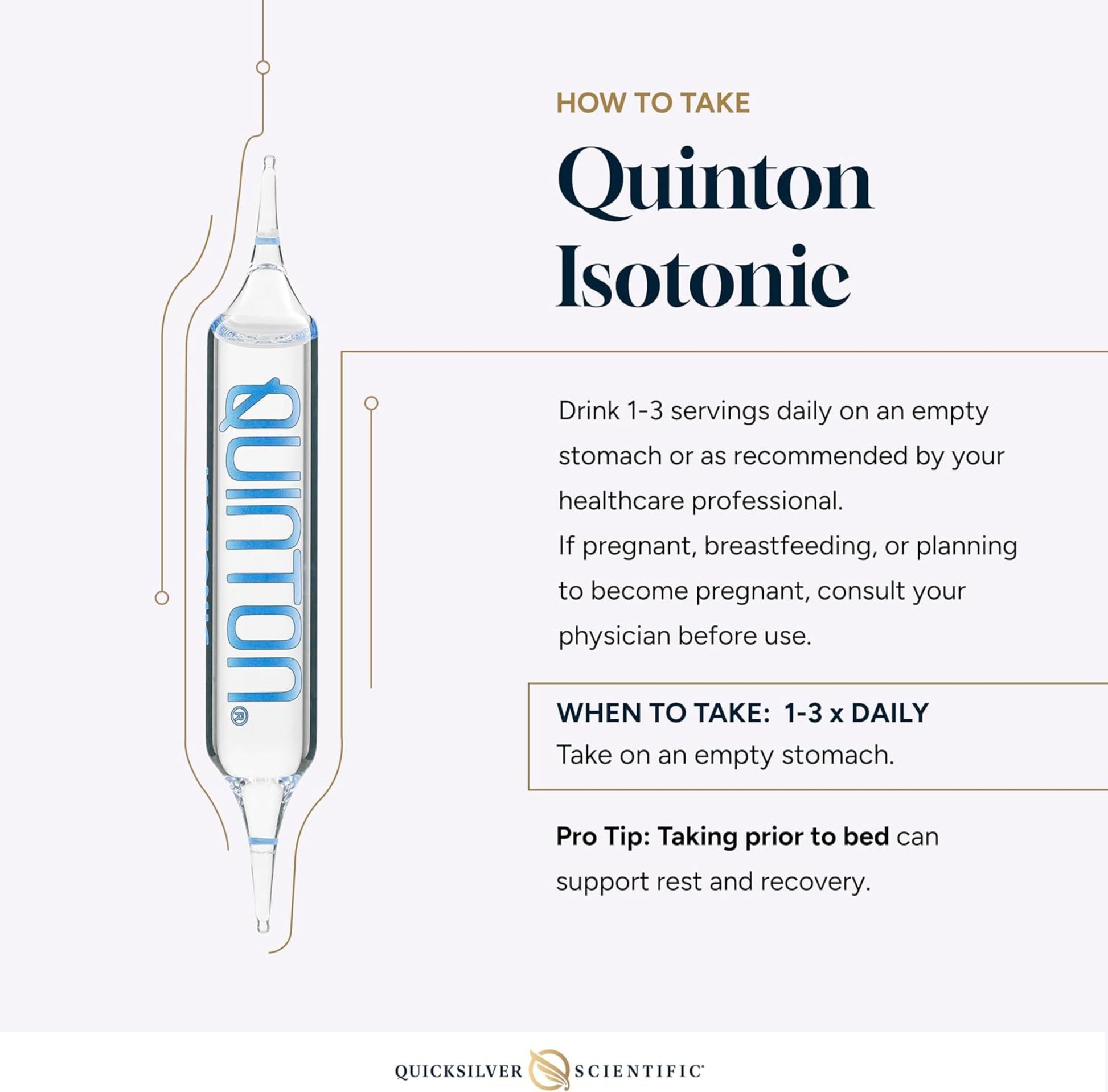 Quicksilver Scientific Original Quinton Isotonic Solution with Sea Water Minerals + Alpine Spring Water - Liquid Hydration, Electrolyte + Multi Minerals Supplement (30 Single Serving Vials) Quicksilver Scientific uk supplements