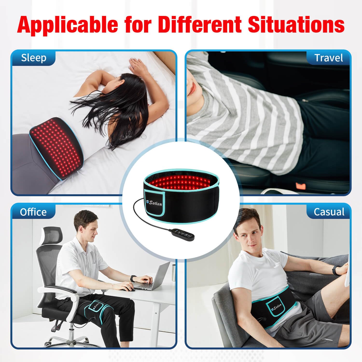Sotion Red Light Therapy Belt with Massage-Red Light Therapy for Body&Near Infrared Light Therapy comrelax uk supplements