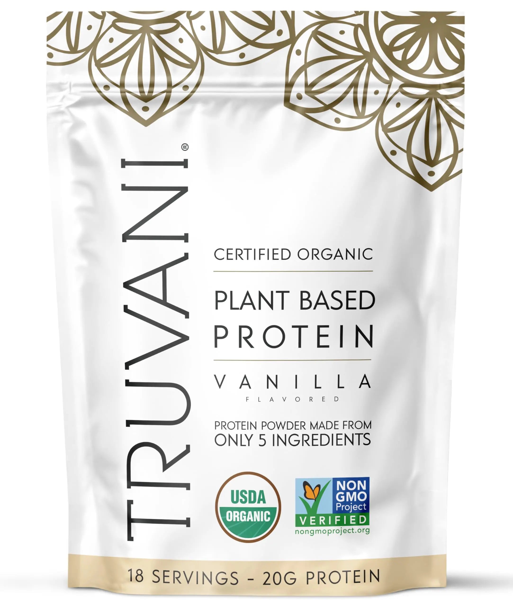 Truvani Organic Plant Based Protein Powder | Vanilla | 20g Pea Protein | 18 Servings | Vegan & Keto | Gluten & Dairy Free | Low Carb | No Added Sugar Truvani uk supplements