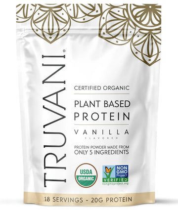 Truvani Organic Plant Based Protein Powder | Vanilla | 20g Pea Protein | 18 Servings | Vegan & Keto | Gluten & Dairy Free | Low Carb | No Added Sugar Truvani uk supplements