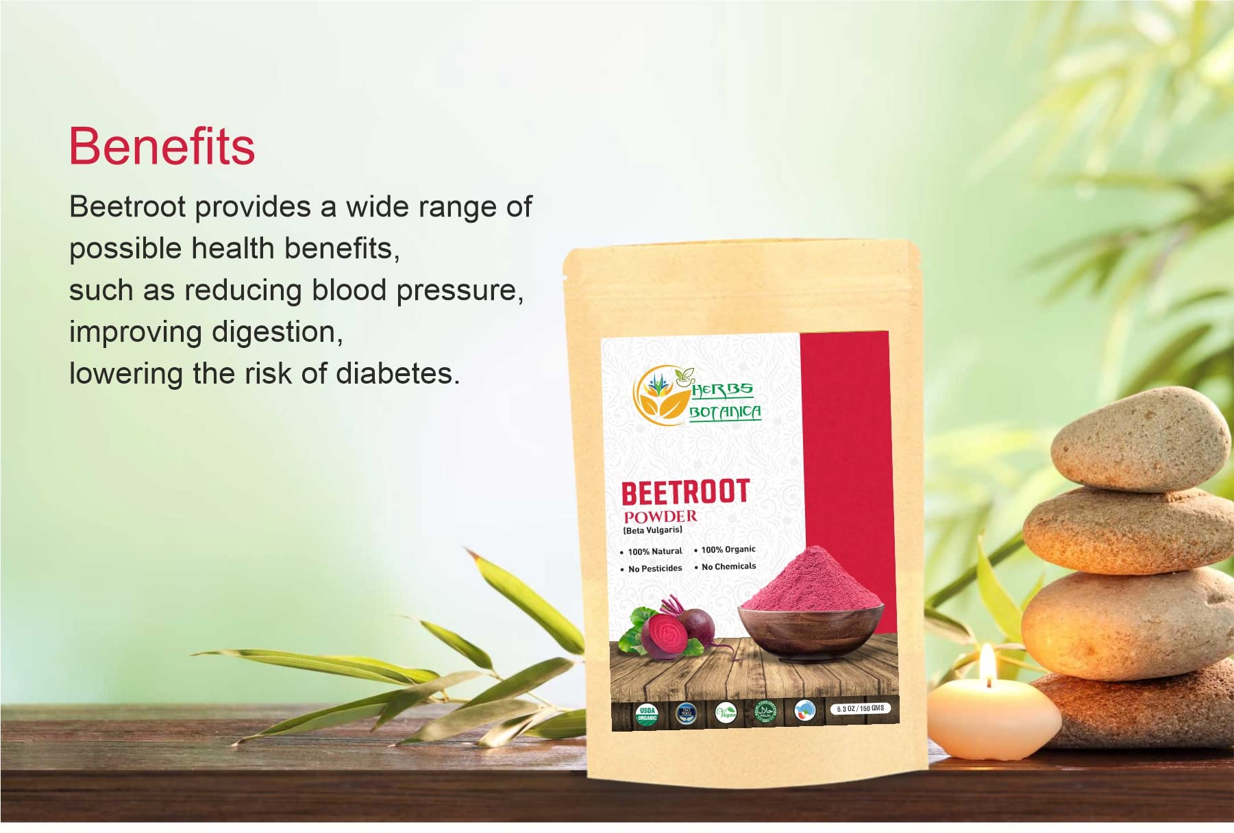 Herbs Botanica Beetroot Powder Organic for Baking and Smoothies | Nitric Oxide Suppement Herbs Botanica uk supplements