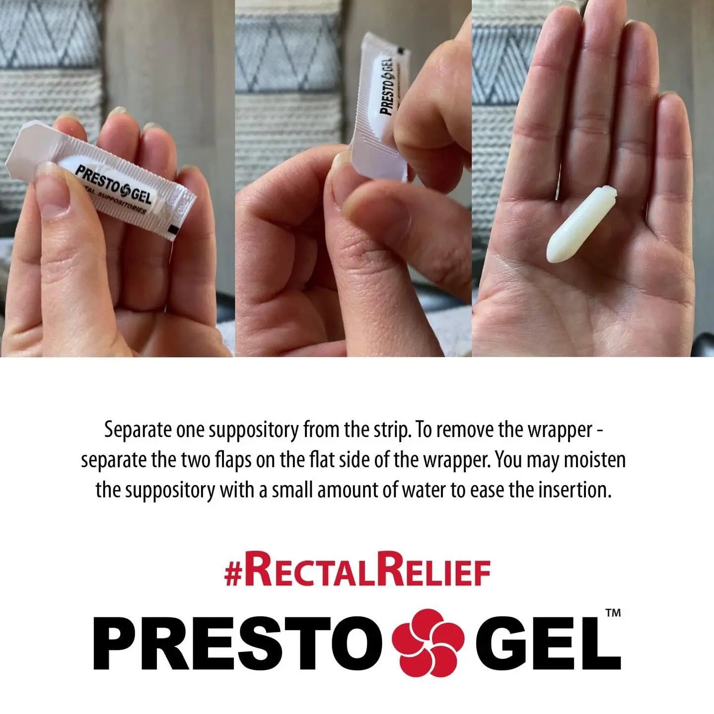 Presto Gel - Natural Hemorrhoid Rectal Suppositories - Rapid Hemorrhoid Treatment and Relief from Itching, Swelling, Burning and Discomfort - Pack of 12 DAN Pharm uk supplements