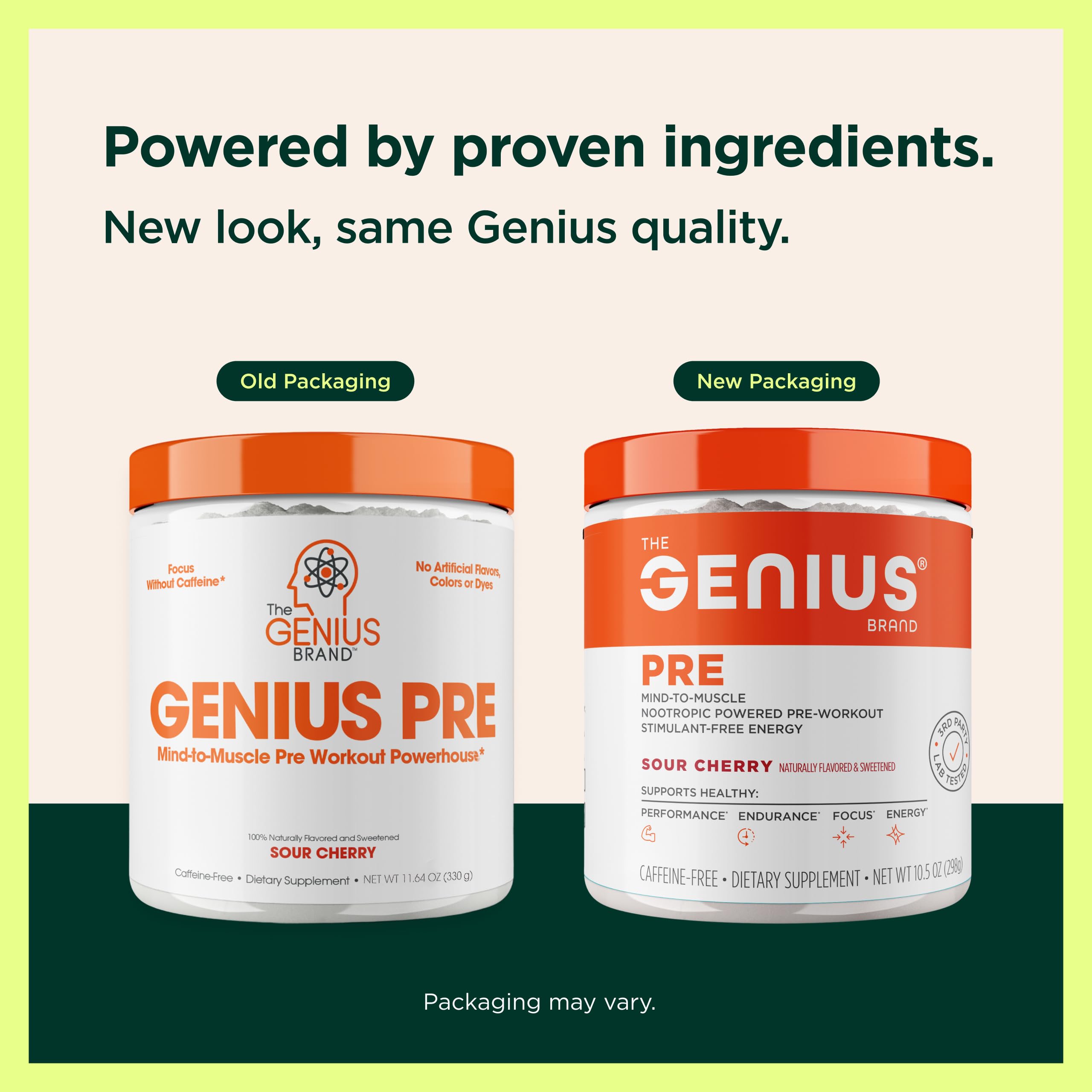 The Genius Brand Genius Pre - Clean Pre-Workout Powder for Energy, Focus & Fitness Support - No Artificial Flavors, Preservatives, or Proprietary Blends - Non-GMO - 20 Servings - Sour Cherry The Genius Brand uk supplements