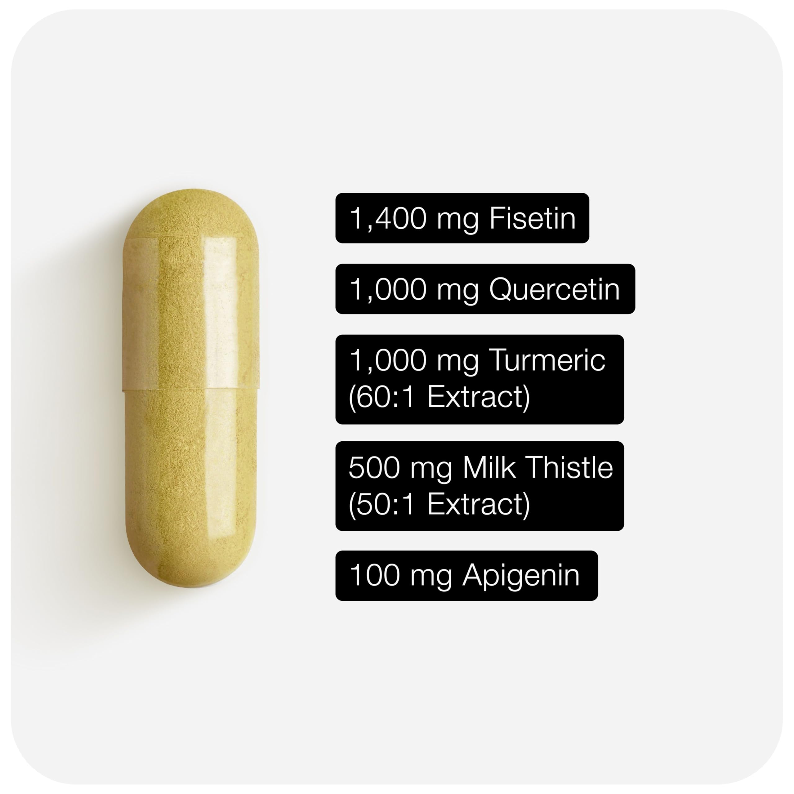 Fisetin Supplement – Senolytic Supplement Ultra High Potency 4,000mg with Quercetin, Curcumin 97%, Apigenin & Milk Thistle – High Strength Blend – Third-Party Lab Tested – 3 Month Supply Toniiq uk supplements