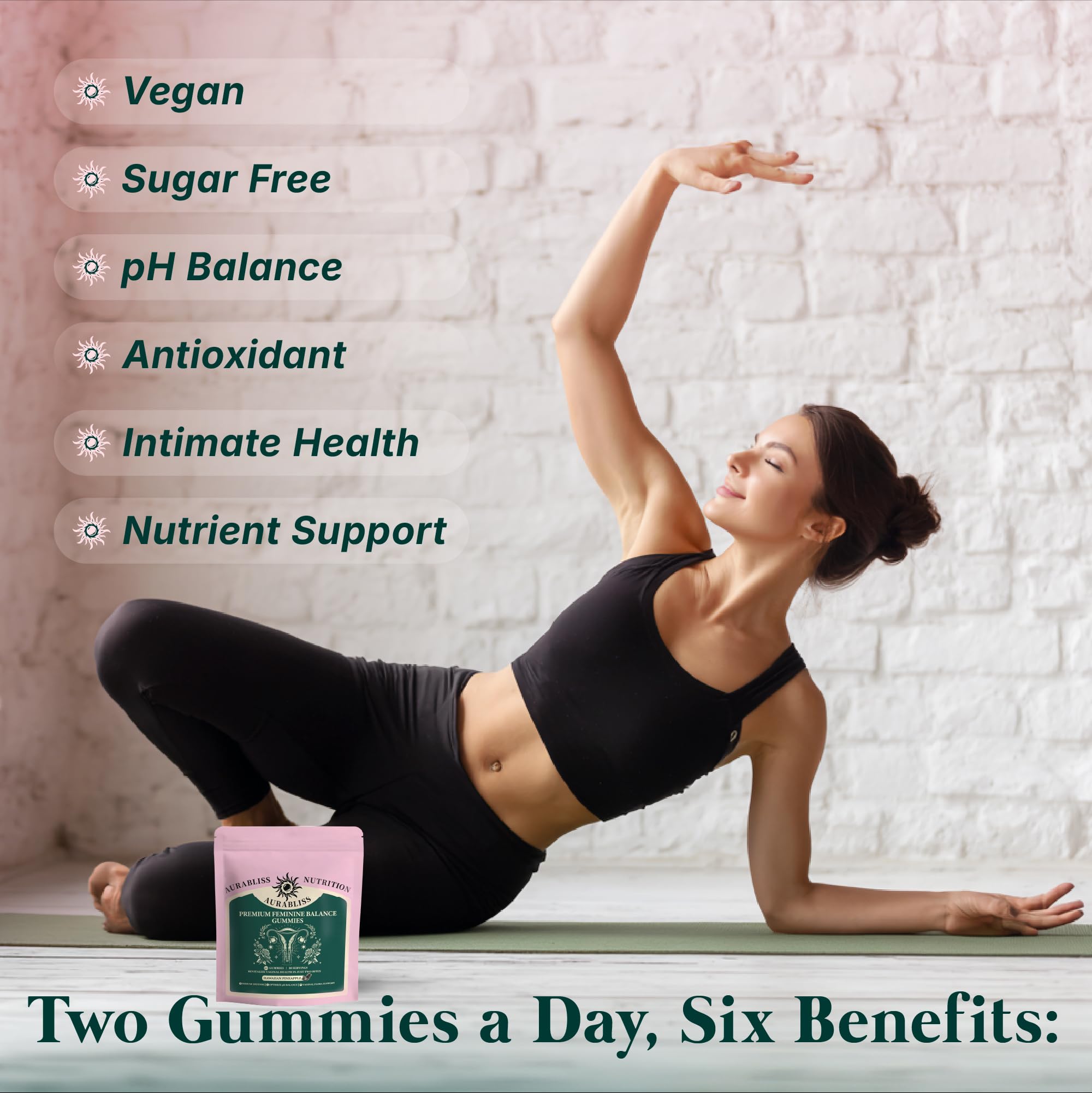 Premium Feminine Balance Gummies for Women - Hawaiian Pineapple Gummies for Women PH Balance Wellness, Immune Support, Vegan Daily Supplement for Odor and Flora Health , 60 Counts - 30 Servings Aurabliss uk supplements