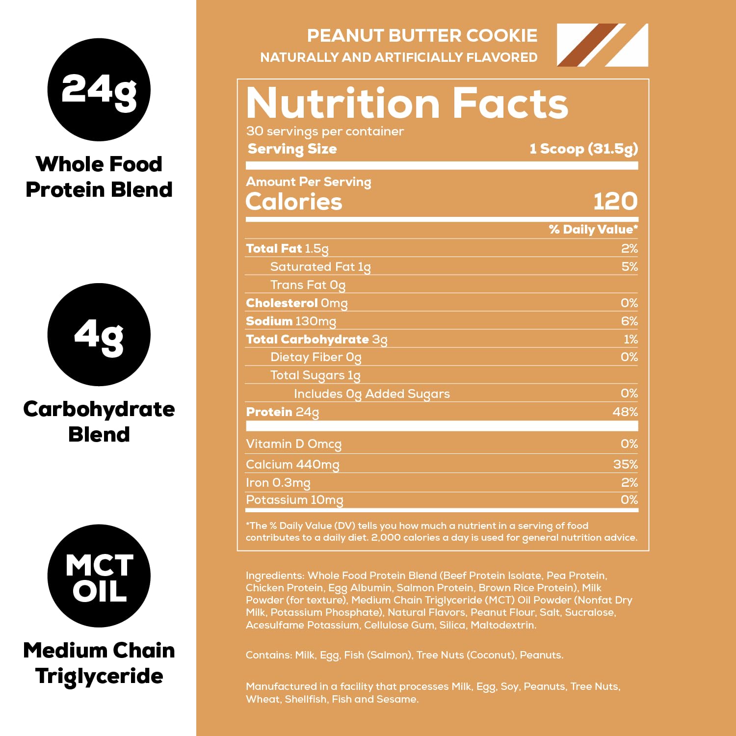 REDCON1 MRE Lite Whole Food Protein Powder, Peanut Butter Cookie - Low Carb & Whey REDCON1 uk supplements