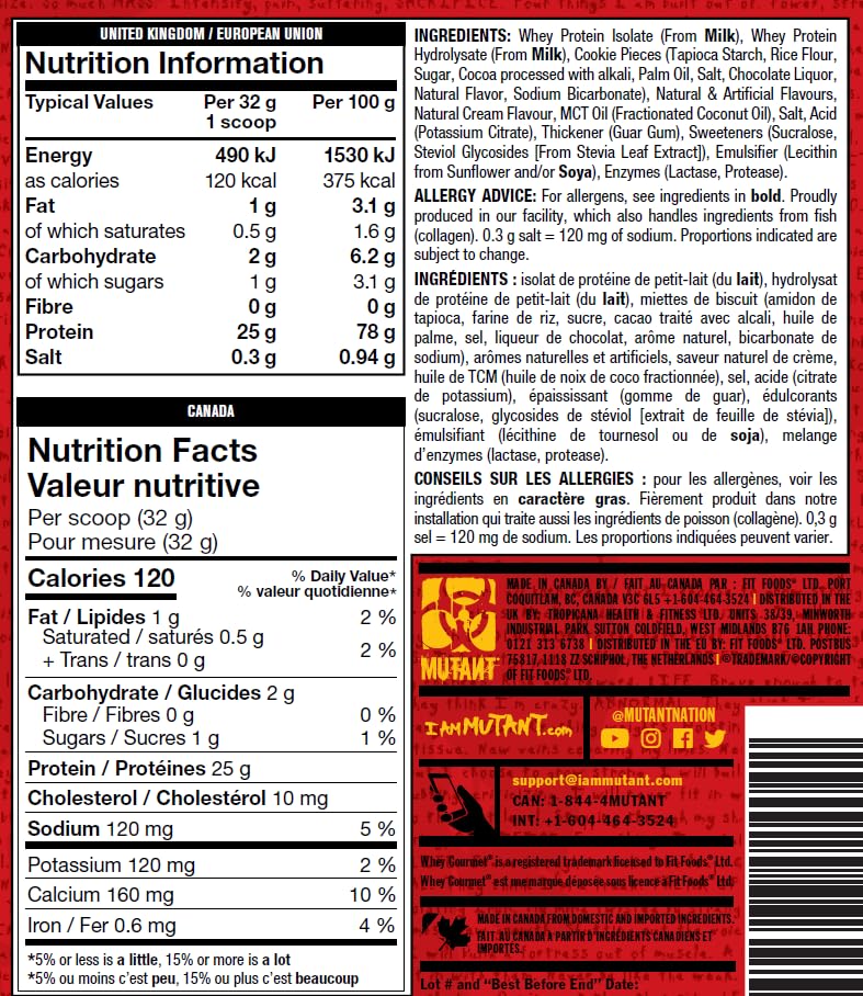 MUTANT ISO Surge – Pure whey Protein Isolate Powder, Low carb, Low Fat, Digestive Enzyme Boosted Mutant uk supplements