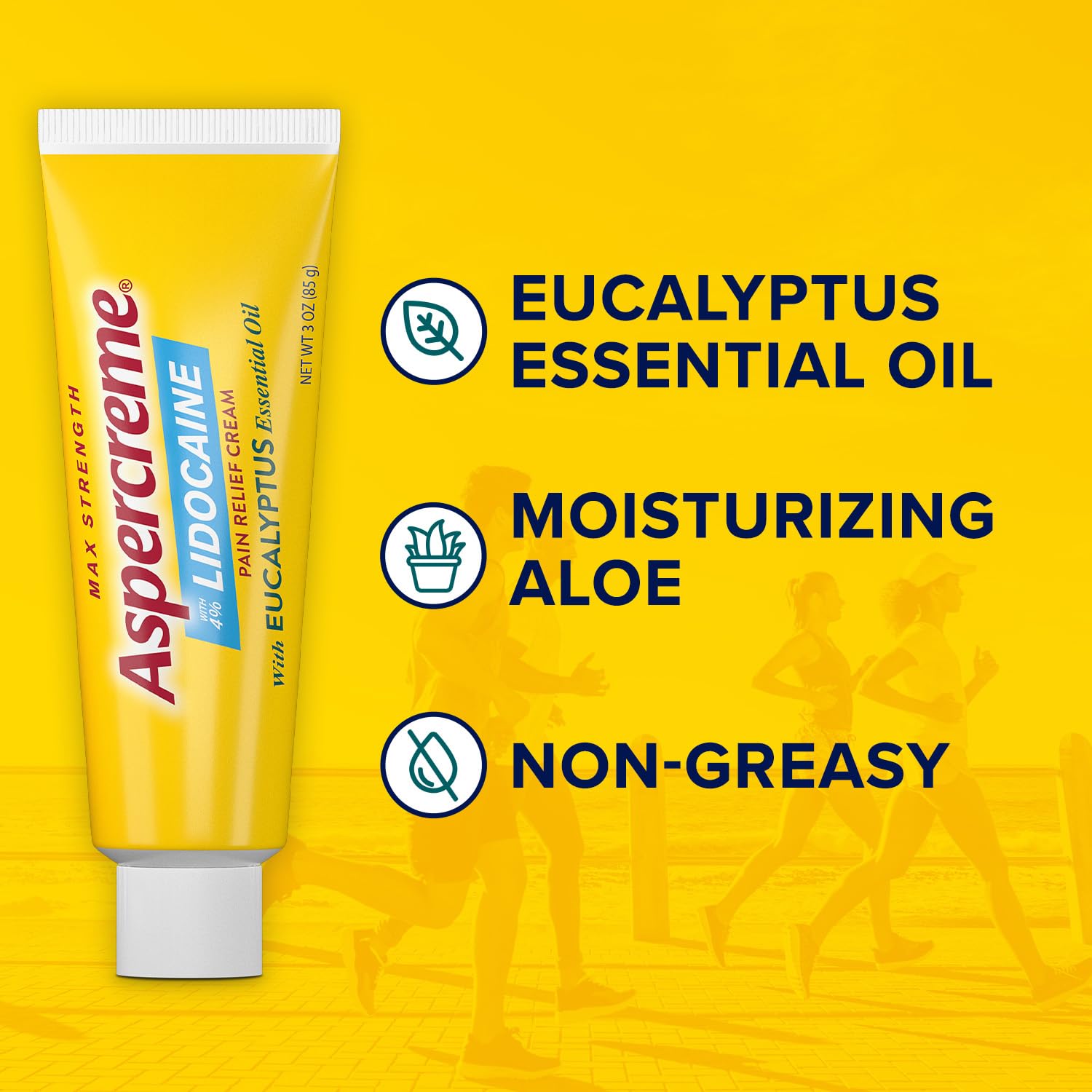 Aspercreme Essential Oils Lidocaine Pain Relief Cream, Max-Strength Lidocaine Numbs Away Nerve Pain, Moisturizing Aloe Hydrates Skin, Eucalyptus, 3 Oz. Aspercreme uk supplements