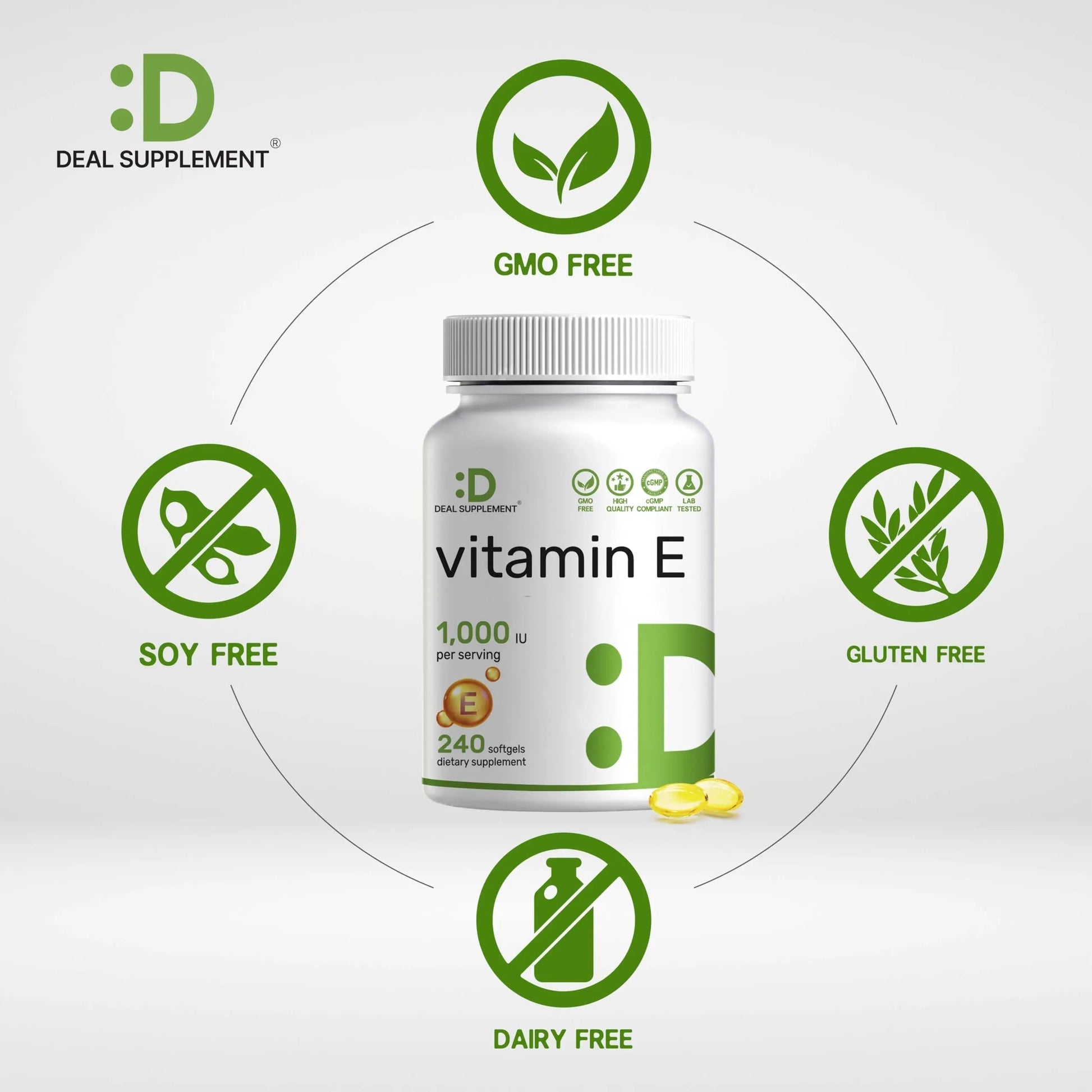 Vitamin E Supplements, 1,000 IU Per Serving, 240 Softgels – Extra Strength Antioxidant Protection – Bioavailable Stable Form DEAL SUPPLEMENT uk supplements
