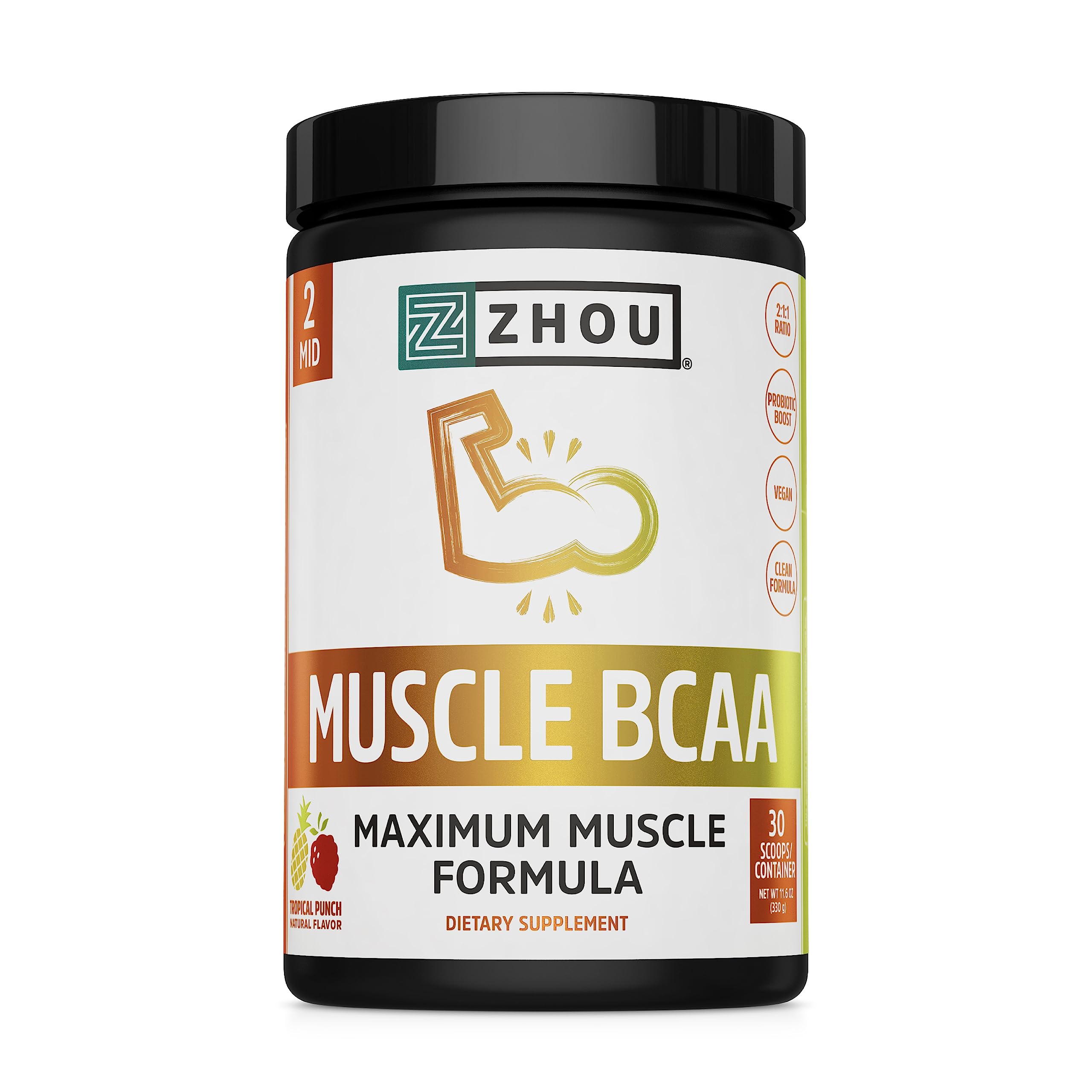 Zhou Nutrition Muscle BCAA Powder, Vegan Muscle Recovery, Natural, Clean Formula Zhou Nutrition uk supplements