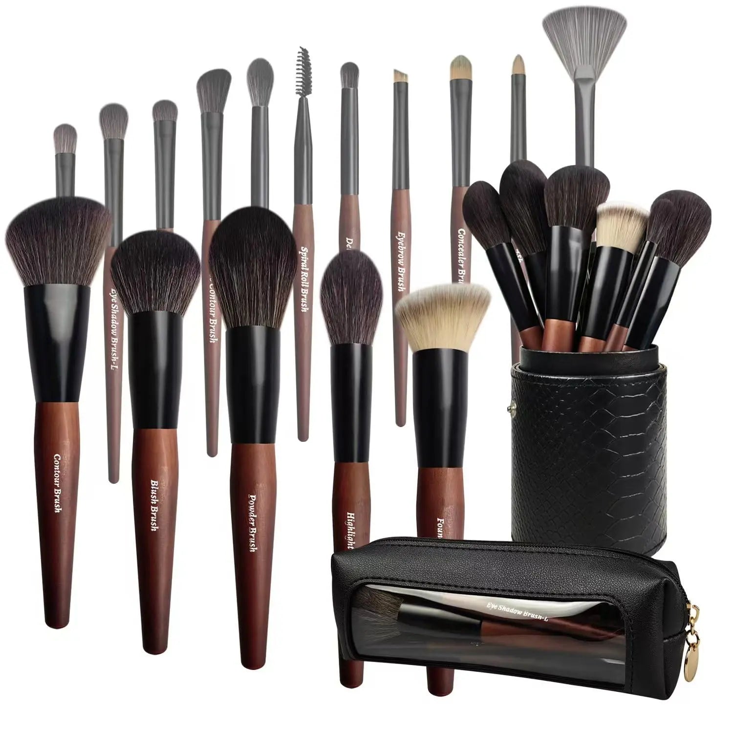 Makeup Brushes 16 Pcs Makeup Brush Set Professional, Wood Handle Travel Make Up Brushes Set with Case, Premium Cruelty-Free Synthetic Fiber Hair Makeup Brush Kit with Holder Zylsnice uk supplements