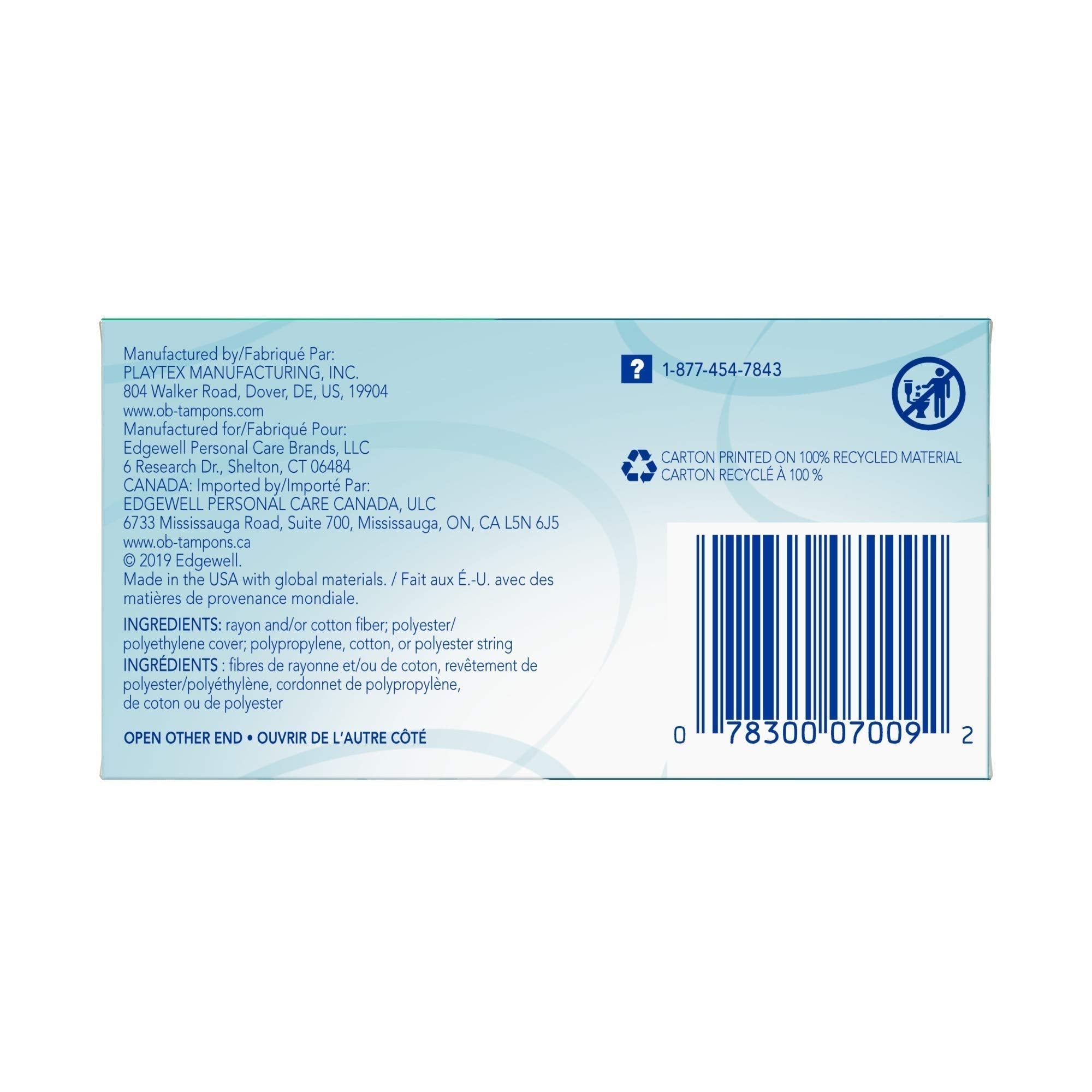 o.b. Tampons | Non-Applicator Tampon, Unscented | Super Tampon, 40ct o.b. uk supplements