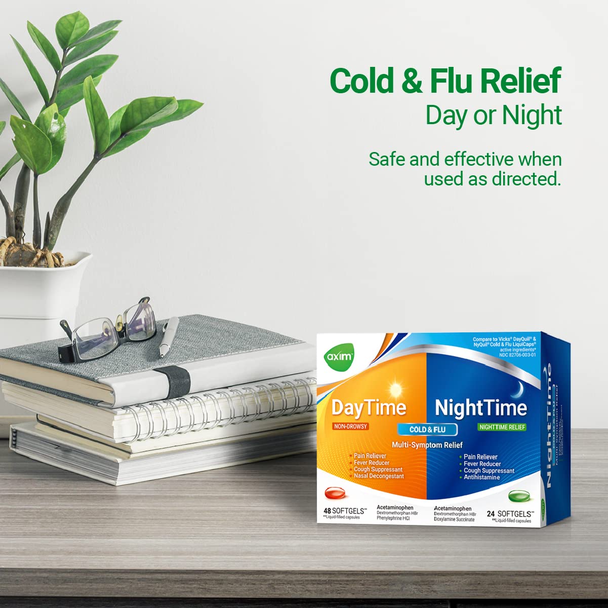 AXIM Day & Night 325-15-5-6.25 mg x 72 softgels AXIM uk supplements