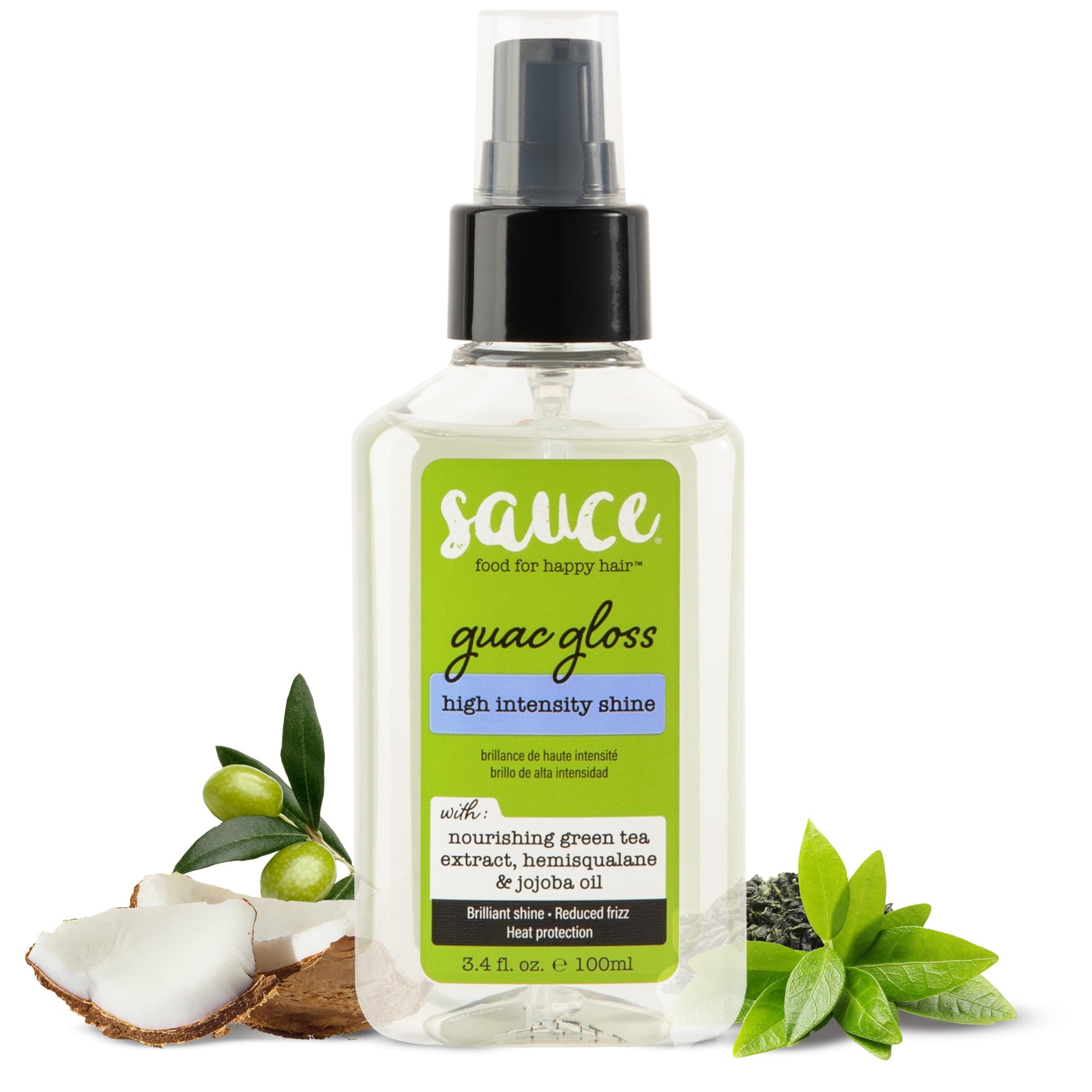 SAUCE BEAUTY Guac Hair Gloss, 3 Fl Oz High Intensity Shine, Jojoba Oil, Green Tea Extract & Squalane to Smooth, Boost Shine & Control Frizz for Sleeker, Softer, More Manageable Hair, Vegan Formula SAUCE BEAUTY uk supplements