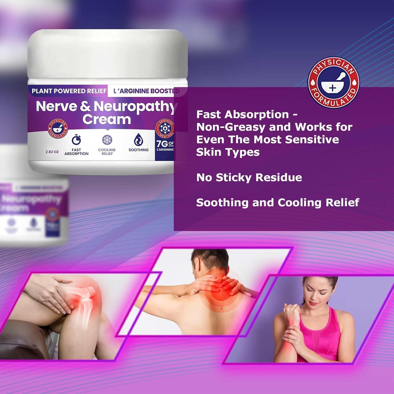 Nerve and Neuropathy Cream – Plant Powered Relief for Foot, Hands, Legs, Toes Includes 7grams of L’Arginine; Vitamin B6, Arnica, Aloe -2.82oz M PAIN MANAGEMENT TECHNOLOGIES uk supplements