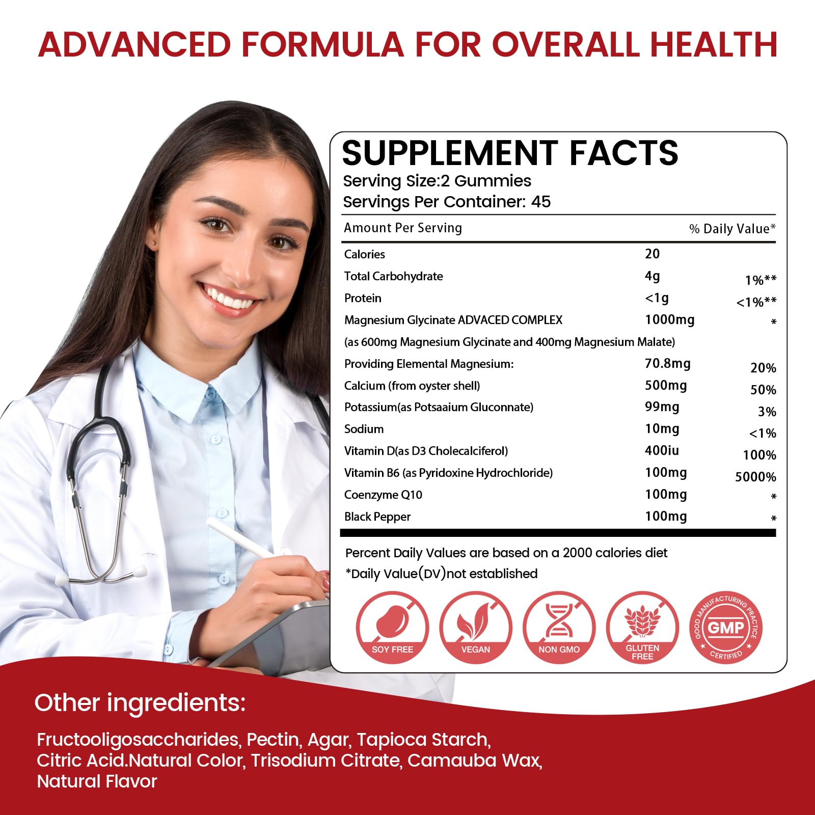 Magnesium Glycinate Gummies 1000mg, Sugar Free Magnesium Potassium Supplements Chewable for Adults with L-Threonate for Sleep, Body Support and Relaxation,90 Strawberry Gummies maxmedix uk supplements
