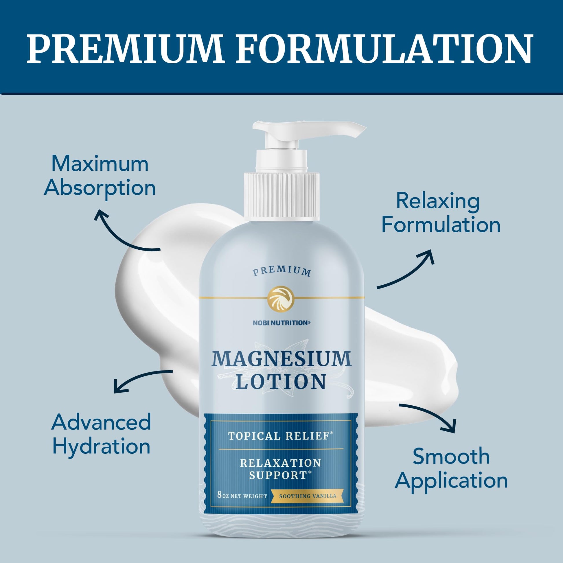 Magnesium Lotion | Relieves Muscle Cramps & Soreness | Relaxation & Calming Support Nobi Nutrition uk supplements