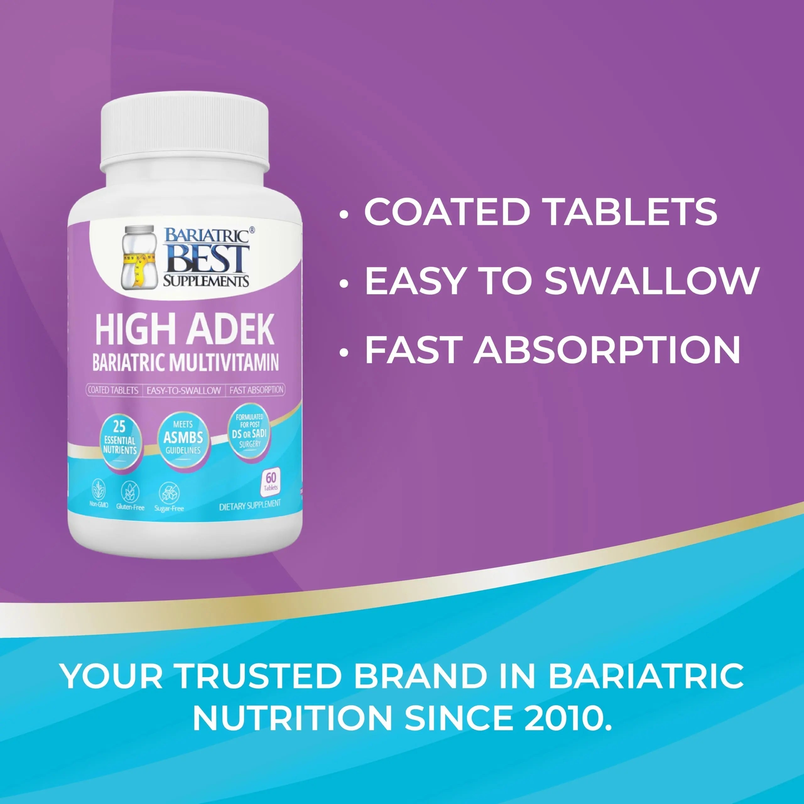 High A D E K Bariatric Multivitamin for Post DS/SADI Surgery, 25 Essential Nutrients for Post-Weight Loss Surgery, 60 Tablets Bariatric Best Supplements uk supplements