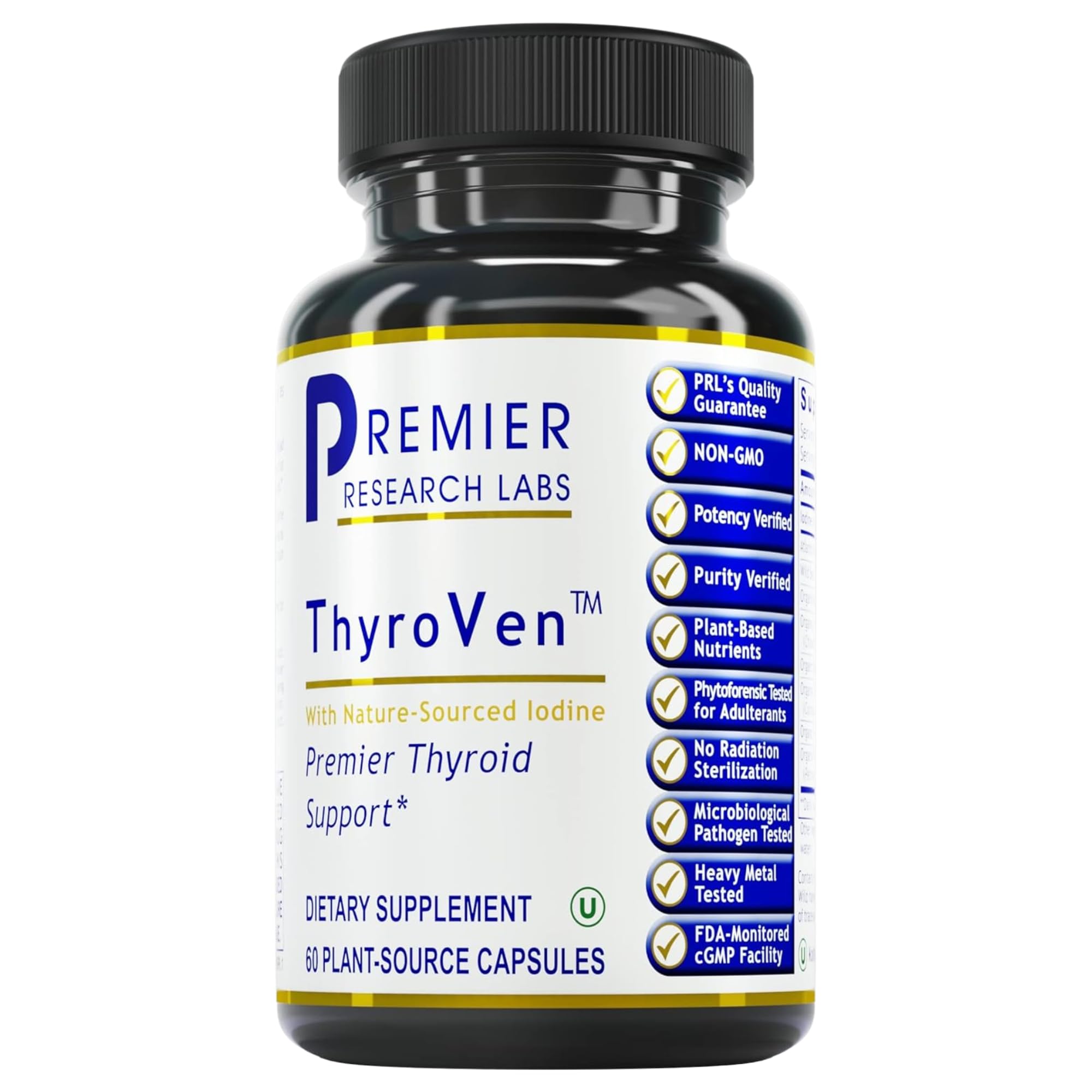 Premier Research Labs ThyroVen - Thyroid Support for Women, Thyroid Support for Men, Thyroid Supplement, Thyroid Support Complex with Naturally-Sourced Iodine - 60 Capsules Premier Research Labs uk supplements