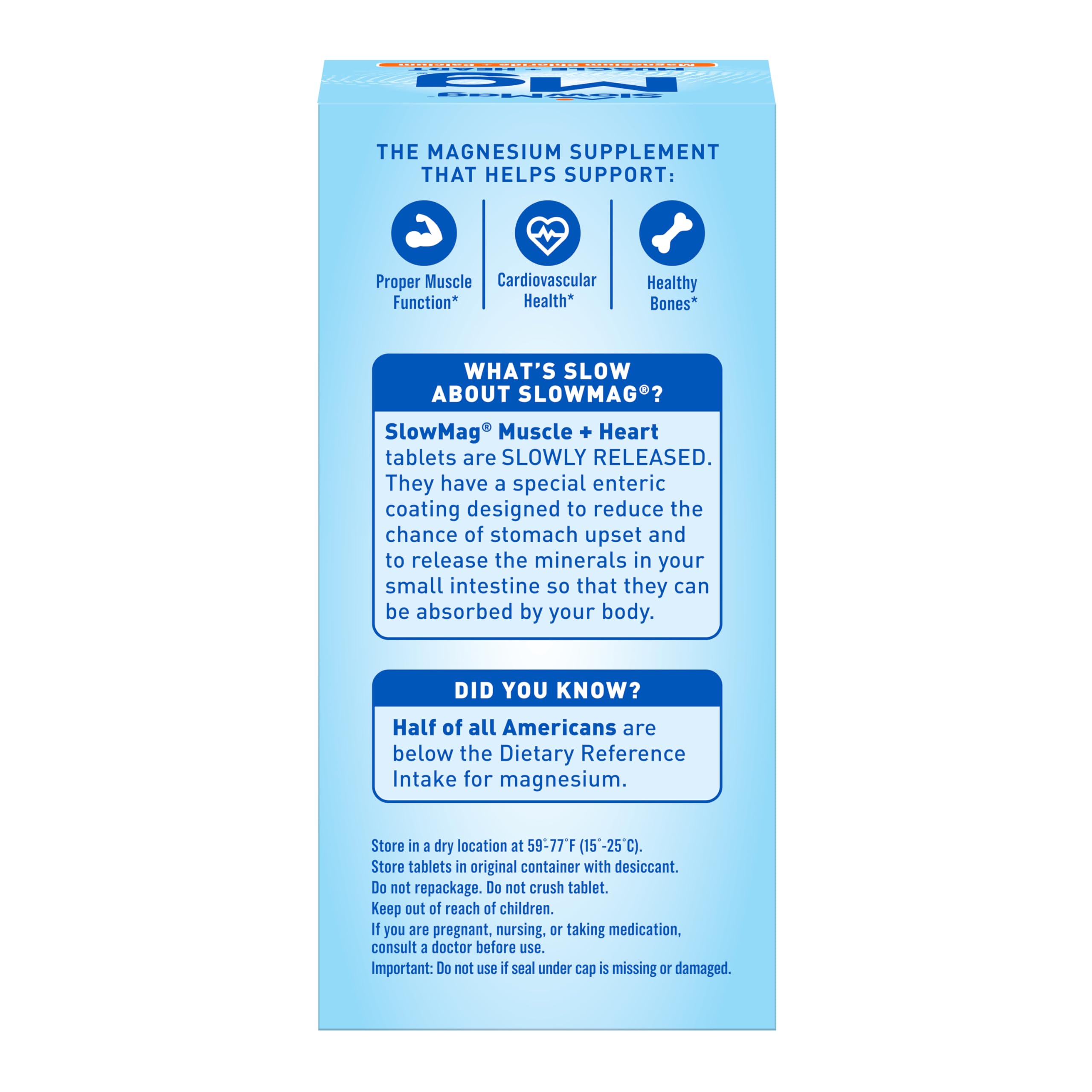 SlowMag Muscle & Heart Magnesium Chloride Supplement with Calcium, 120 Count, Supports Muscle Relaxation, Heart, Nerve & Bone Health, High Absorption Slow-Mag uk supplements