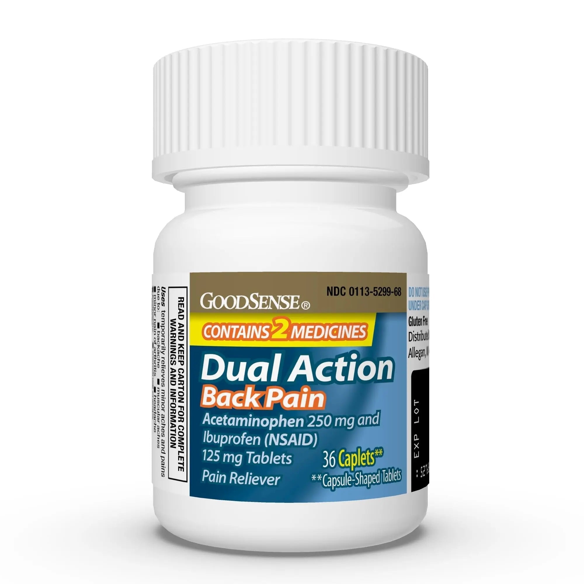 GoodSense Dual Action Acetaminophen and Ibuprofen (NSAID) Tablets, 250 mg/125 mg, Back Pain, 36 Count GoodSense uk supplements
