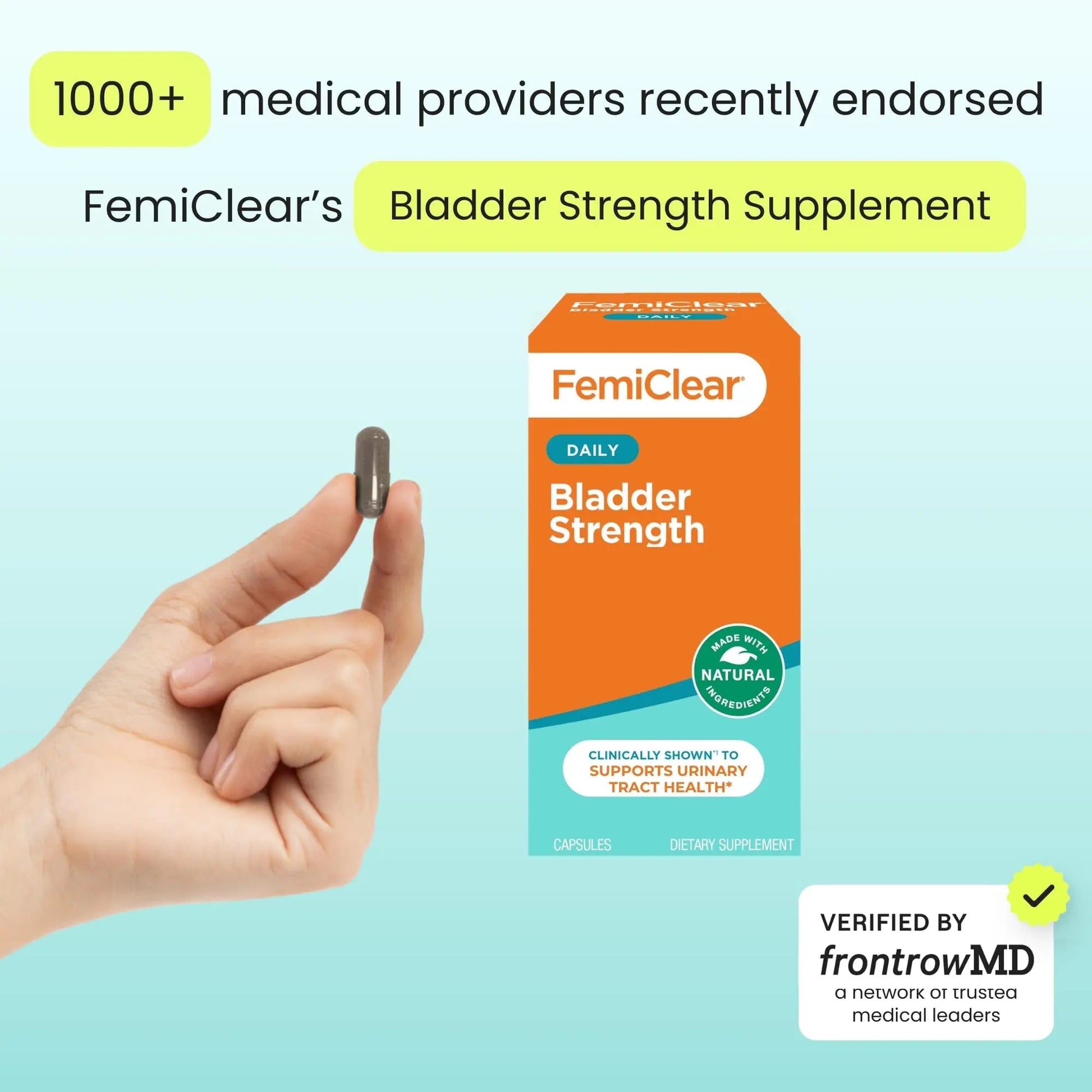 FemiClear Bladder Strength Supplement | Bladder Control & Wellness | 60 Capsules, 30 Day Supply | Made with Natural Ingredients | for Women & Men FemiClear uk supplements