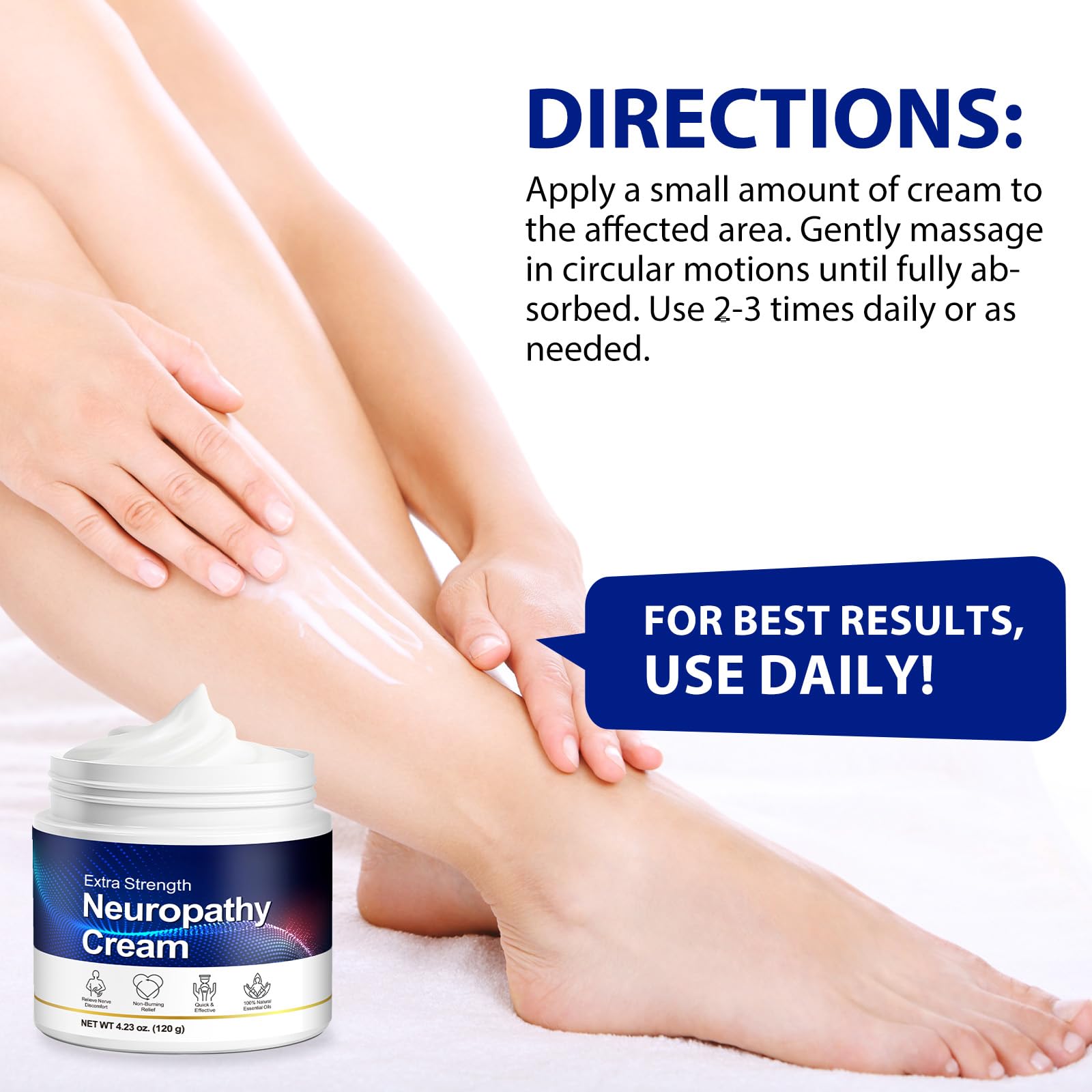 Neuropathy Cream for Feet, Legs & Hands – Lightweight, Plant-Based Formula with Cooling Comfort, 120g CFXYHNOX uk supplements