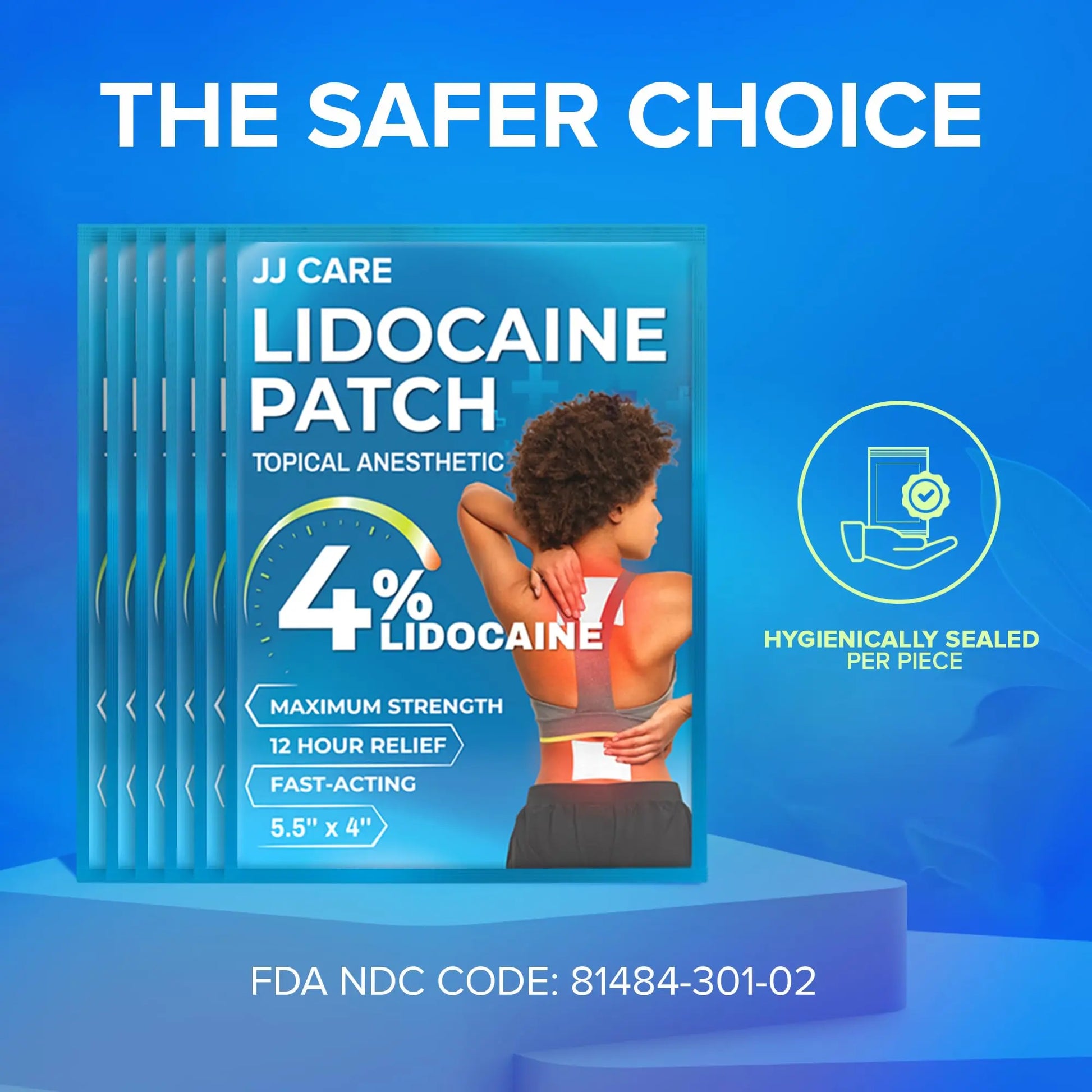 JJ CARE Lidocaine Patches [Pack of 30], 4” x 5.5” Lidocaine 4% Maximum Strength Back Pain Relief Patches for Fast Numbing of Aches, Pains, Back, Neck, Shoulder, Muscle Soreness JJ CARE uk supplements