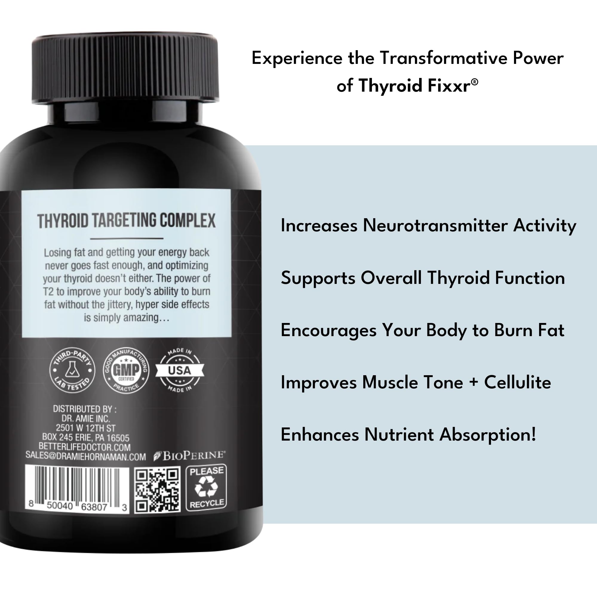 Fixxr Thyroid Support by Dr. Amie | T2 Thyroid Supplement | 30 Day Supply, 60 Capsules Fixxr uk supplements