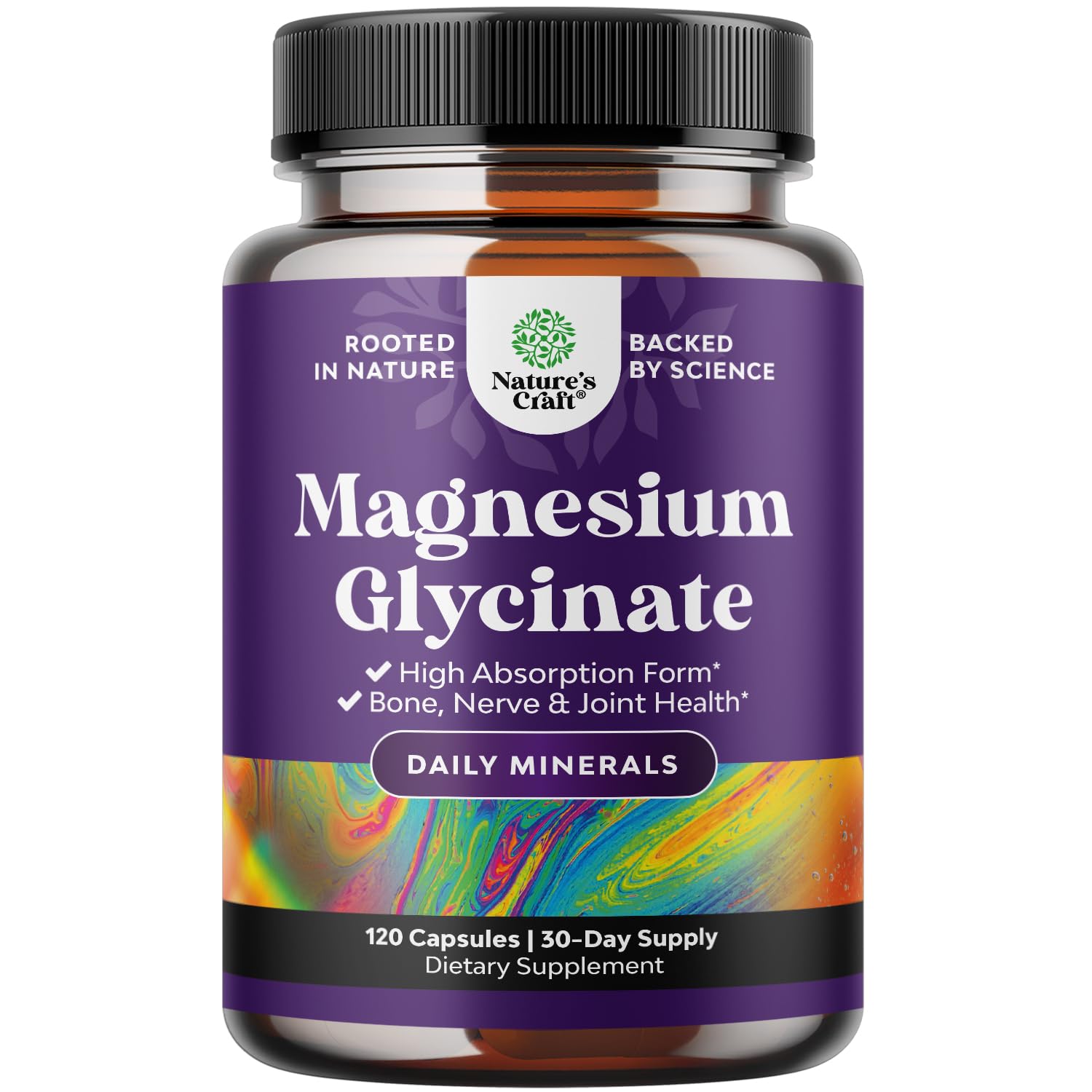 Pure Magnesium Glycinate Supplement 500mg - Magnesium for Sleep and Rest Capsules for Men & Women - Unflavored Vegan High Absorption Pills for Relaxation Support - 120 Count Natures Craft uk supplements