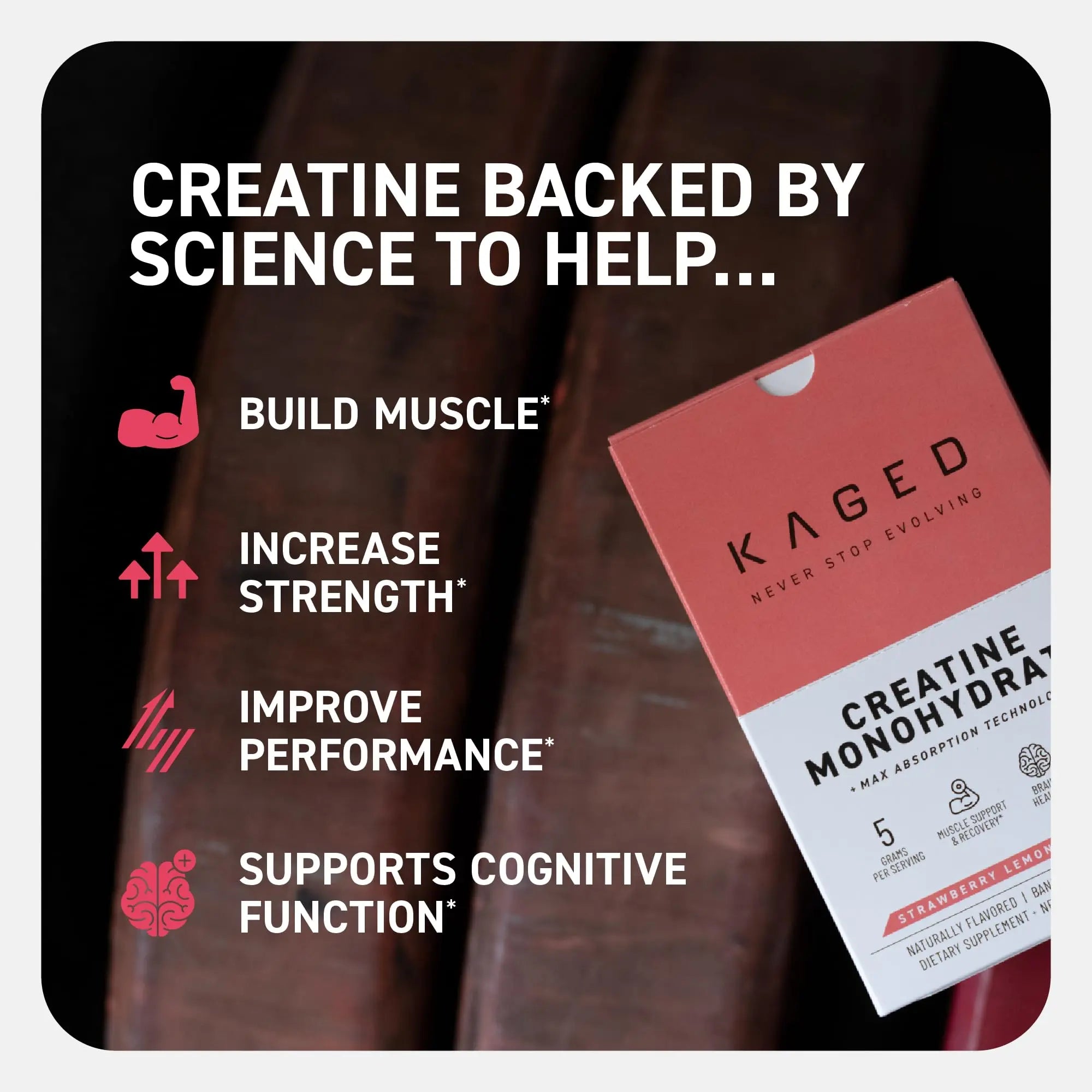 Kaged Creatine Monohydrate + Max Absorption Technology | Micronized Powder Stick Packs | Strawberry Lemonade | Muscle Building & Recovery | Brain Health Kaged uk supplements