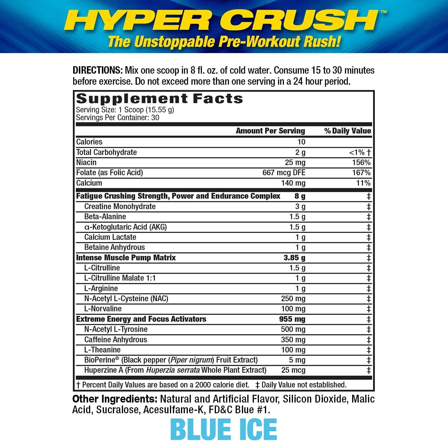 Maximum Human Performance MHP HYPER CRUSH Pre Workout energy drink creatine Maximum Human Performance uk supplements
