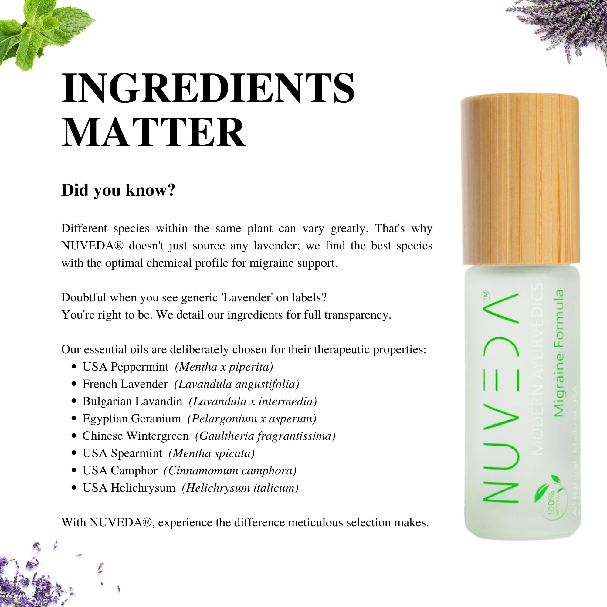 NUVEDA® Advanced Migraine Formula - All Natural Headache Stick | Modern Ayurvedic, Roll On Stick | Therapeutic Grade Essential Oil Aromatherapy | Made in USA NUVEDA uk supplements