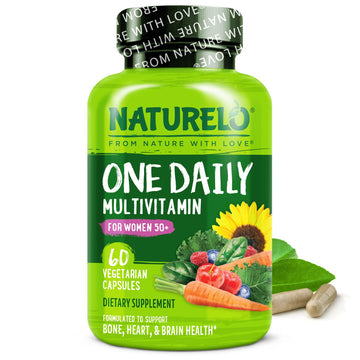 NATURELO One Daily Multivitamin for Women 50+ (Iron Free) - Menopause Support for Women Over 50 - Whole Food Supplement - Non-GMO - No Soy - 60 Capsules - 2 Month Supply NATURELO uk supplements