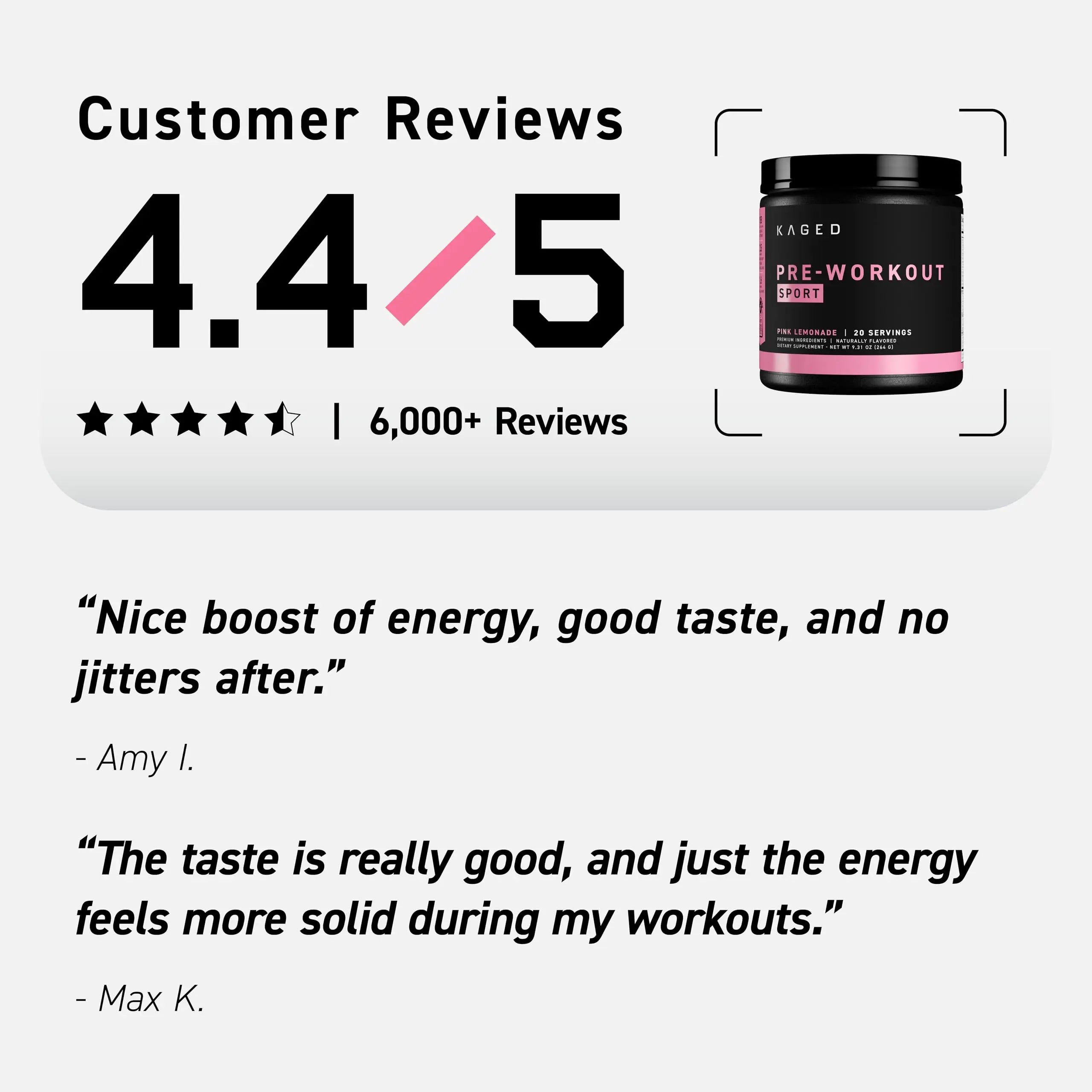 Kaged Sport Pre Workout Powder for Men & Women, Pink Lemonade, Sport Certified, 188mg Caffeine, Nitric Oxide, Beta Alanine, 20 Servings Kaged uk supplements