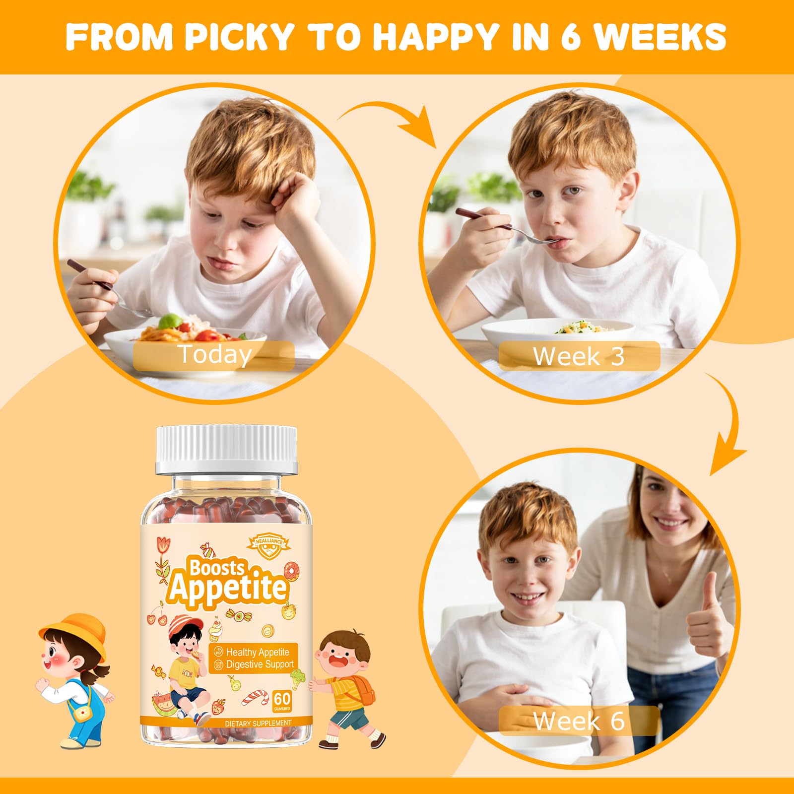 Appetite Booster Gummies for Kids Adults – Natural Blend of Hawthorn Zinc Carrot Supports Digestion Helps Increase Appetite, Promotes Healthy Eating Habits for Picky Eaters (Mixed Fruit Flavor) Healliance uk supplements
