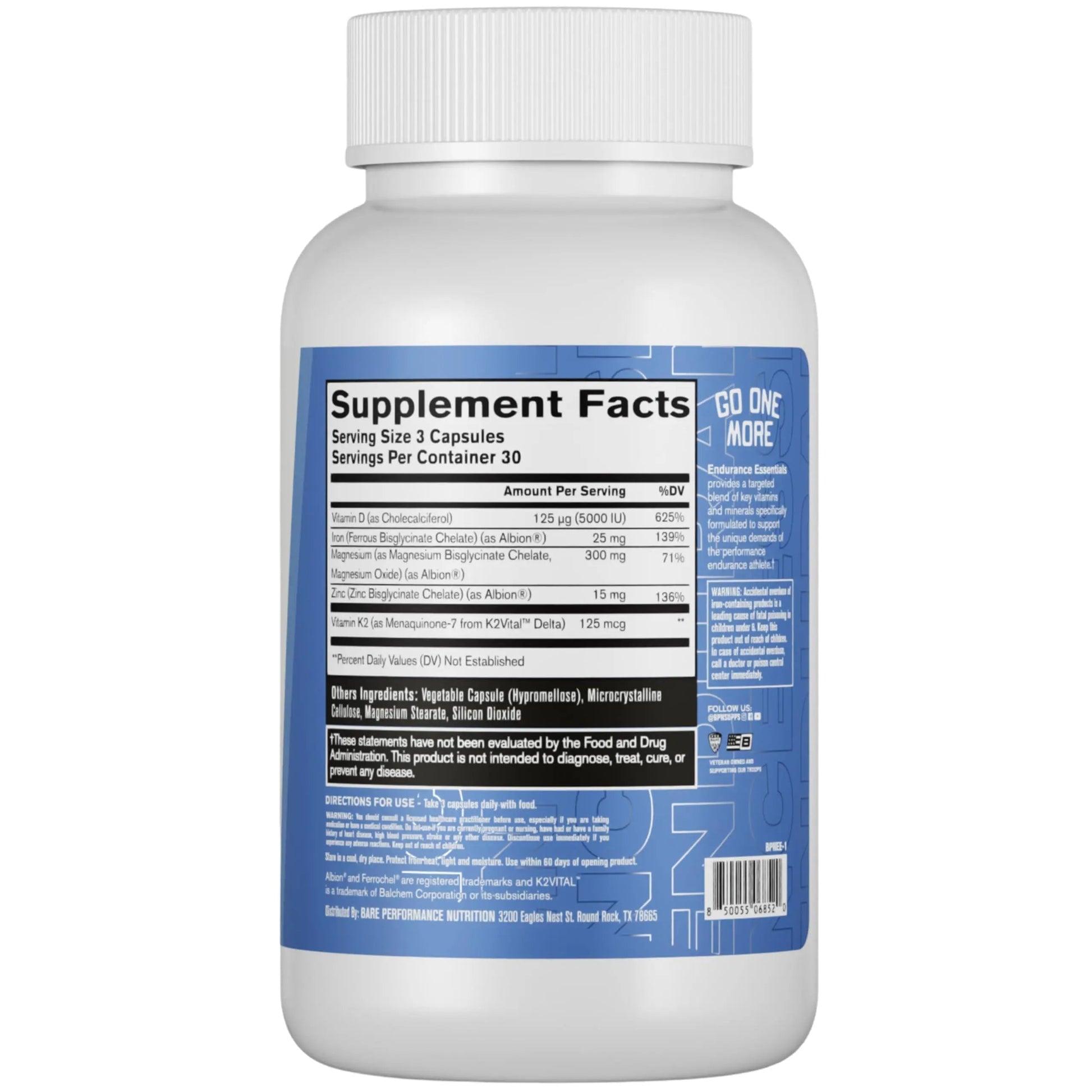 BARE PERFORMANCE NUTRITION Endurance Essentials | Endurance Athlete Daily Multivitamin | NSF Certified for Sport | Supports Energy, Muscle Function BARE PERFORMANCE NUTRITION uk supplements