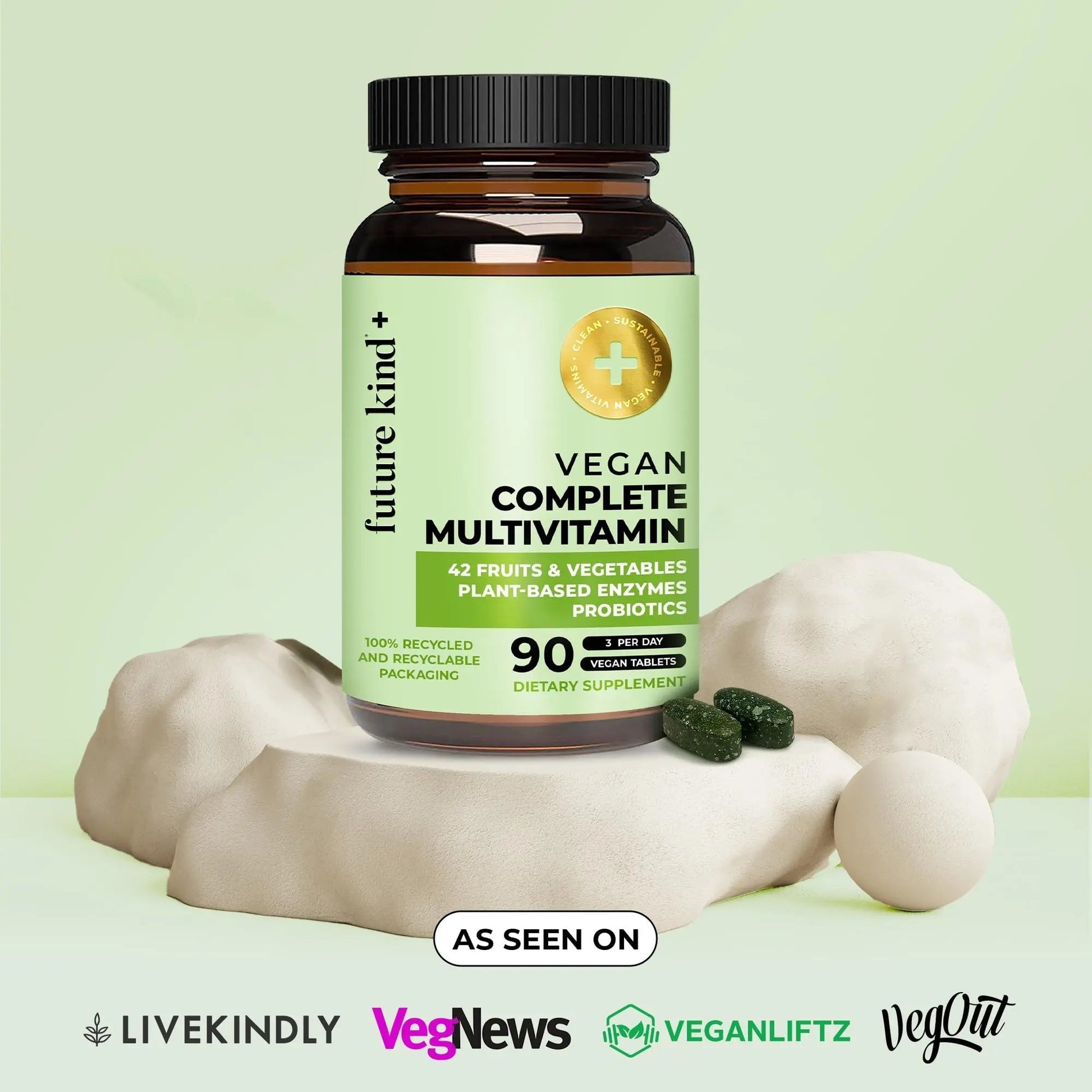 Future Kind Vegan Multivitamins Complete - 42-in-1 Vegan Multivitamins for Women & Men with Enzymes, B12, Zinc, & Probiotics Future Kind uk supplements