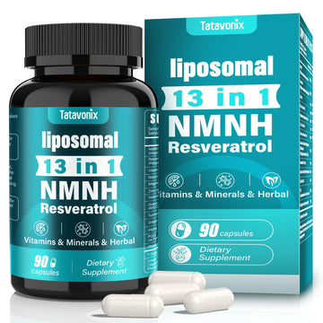 13 in 1 NMNH (Dihydronicotinamide Mononucleotide) 1000mg Per Serving, NMN Supplement Alternative with Liposomal NAD+ and Resveratrol, Non-GMO, Gluten-Free – for Anti-Aging, Energy, Focus – 90 Capsules Tatavonix uk supplements