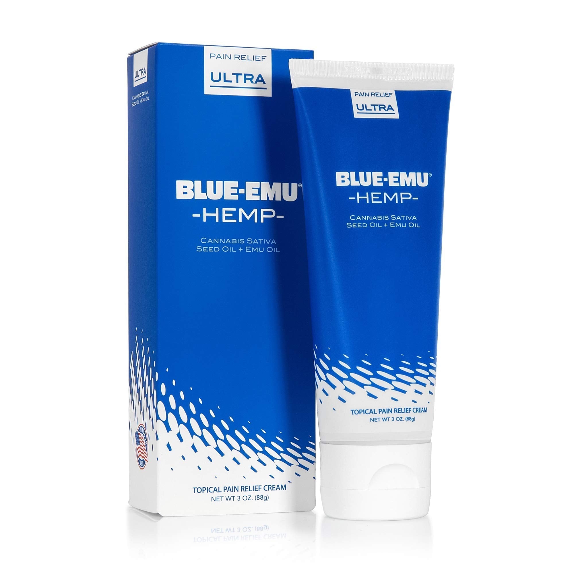 BLUE-EMU Ultra Hemp Arthritis Pain Relief Cream for Fast Joint & Muscle Relief, 3 Oz, 1 Pack BLUE-EMU uk supplements