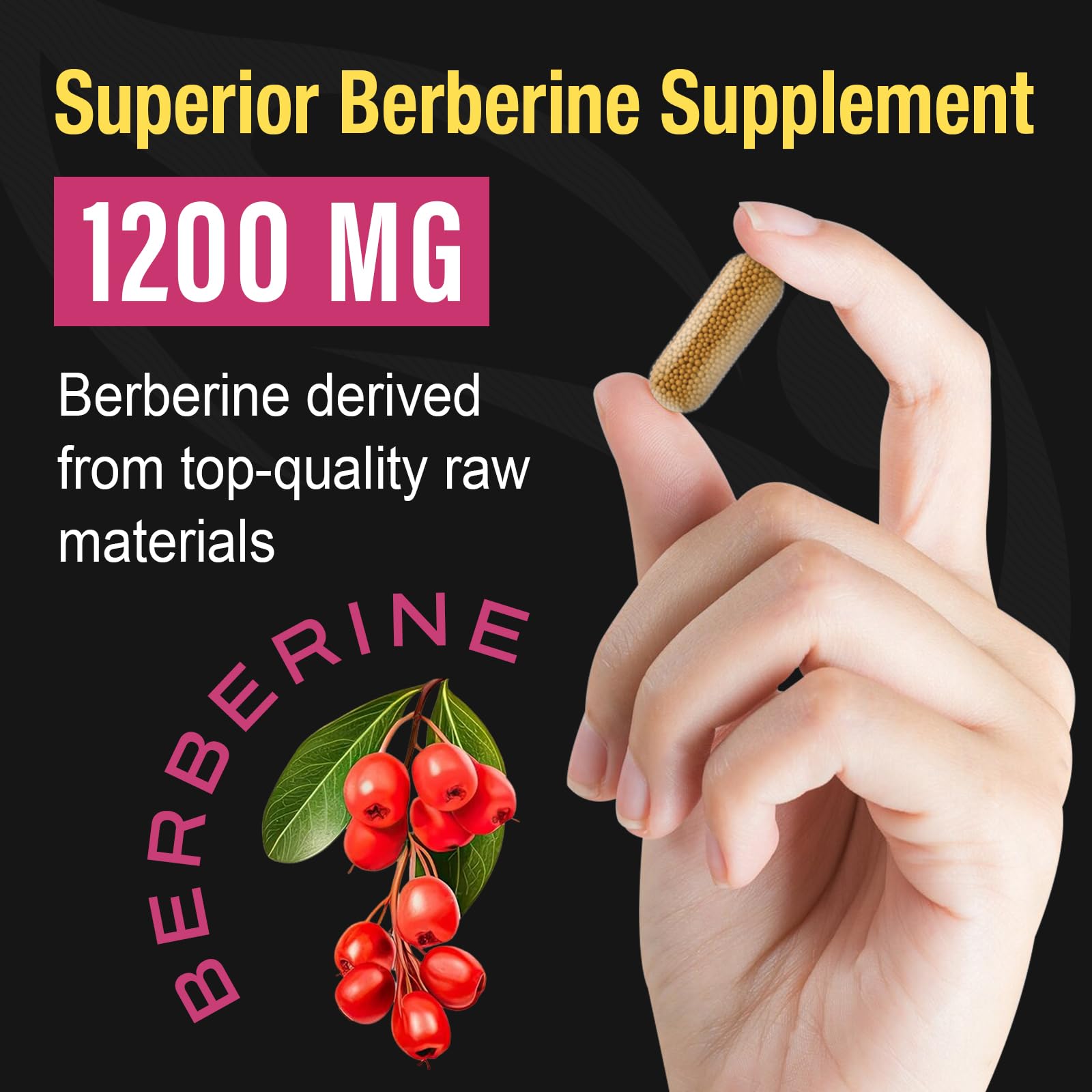 Berberine Supplement 1200mg Berberine HCL - High Bioavailability Microbeadlet Canarata uk supplements