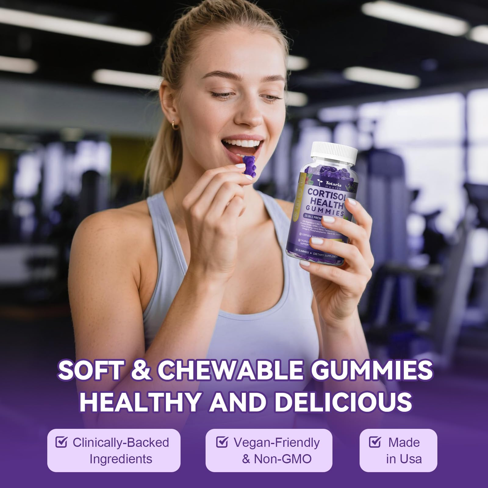 Cortisol Supplements for Women & Men 20-in-1 Cortisol Gummies with Ashwagandha Rhodiola Rosea Magnesium Phosphatidylserine Calm Focus Mood Support Healthy Cortisol Levels 30 Day Supply Totaria uk supplements