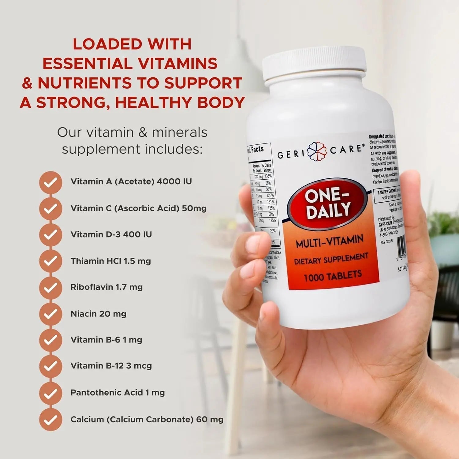 GeriCare Multivitamin Supplement Tablets, (Bottle of 1000) GeriCare uk supplements