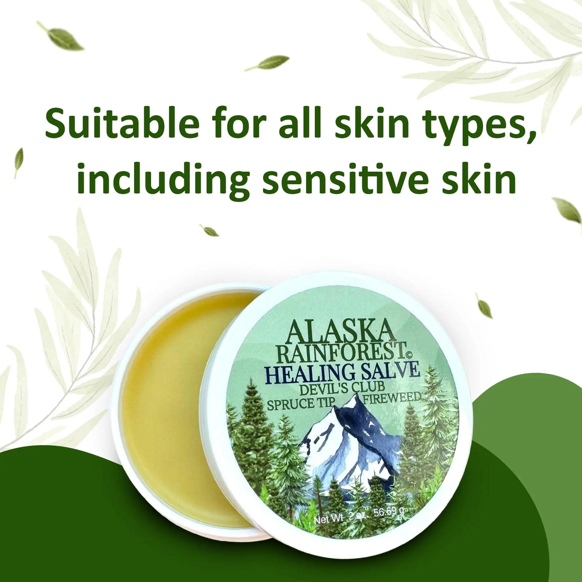 Snowy Summit Alaska Rainforest Salve - Herbal Salve for Dry Skin & Joint Relief - Natural Super Salve for Soothing Skin with Gentle Aroma - Body & Hand Salve - Muscle Rub with Alaskan Devil’s Club Oil Snowy Summit uk supplements