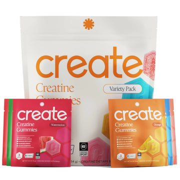 Create Creatine Gummies for Men & Women – NSF Certified, Made with Creapure Creatine Monohydrate, Great Tasting, Anti-Melting Formula, 30ct Standup Pouch, 90 Gummies (Variety Pack) Create uk supplements