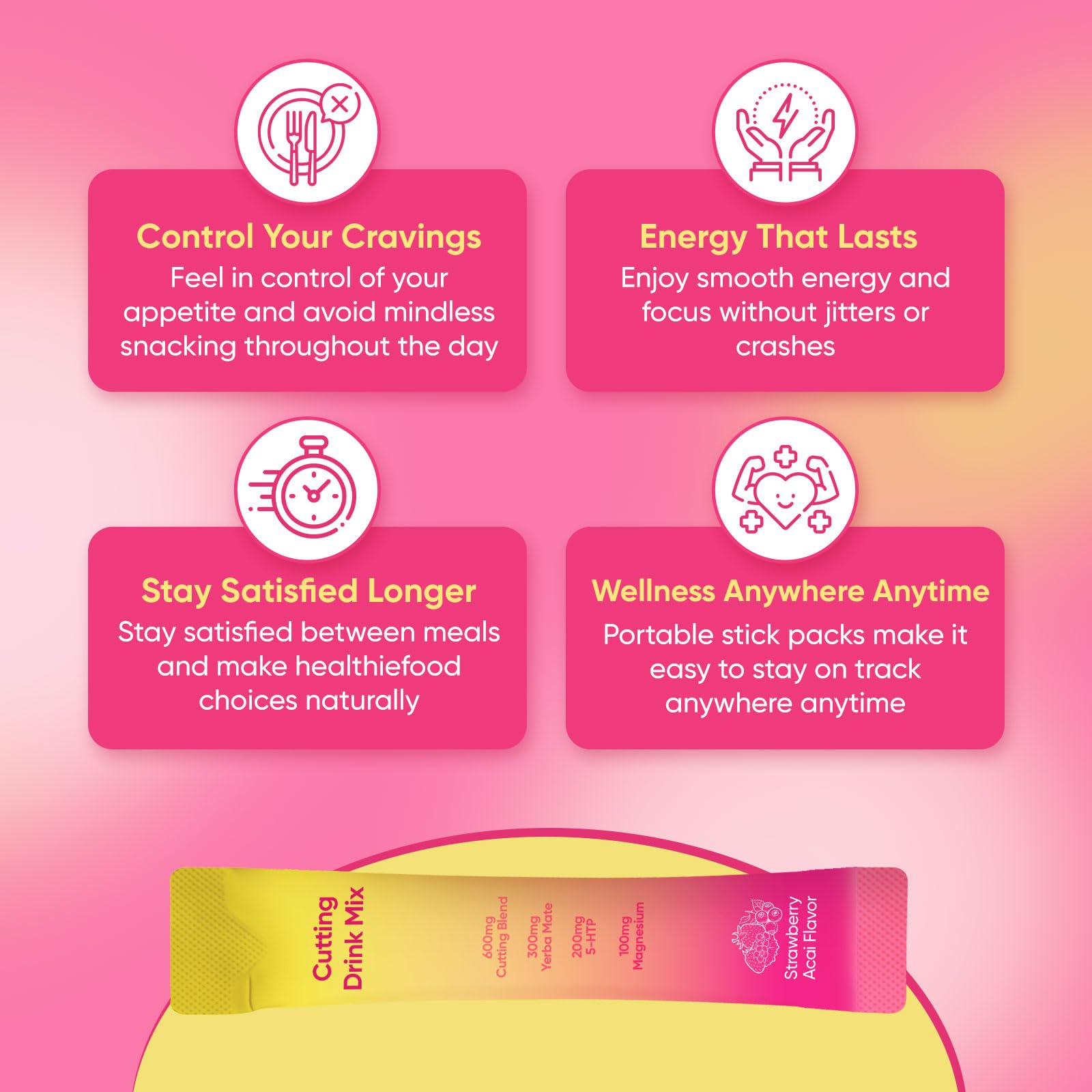PlocoXe Cutting Drink Mix with Berberine, Chromium, 5-HTP, Yerba Mate & Magnesium - Dual-Action Craving & Gut Health | Strawberry Acai Flavor,Vegan, PlocoXe uk supplements