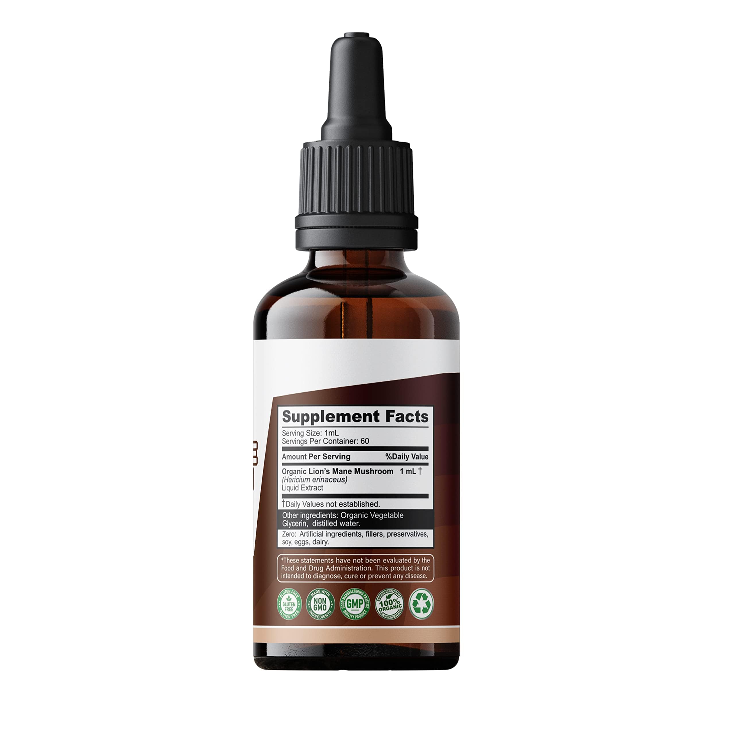 Lion's Mane Mushroom Drops Supplement, Lions Mane Tincture, Natural SMSHEALTHPRODUCTS.com uk supplements