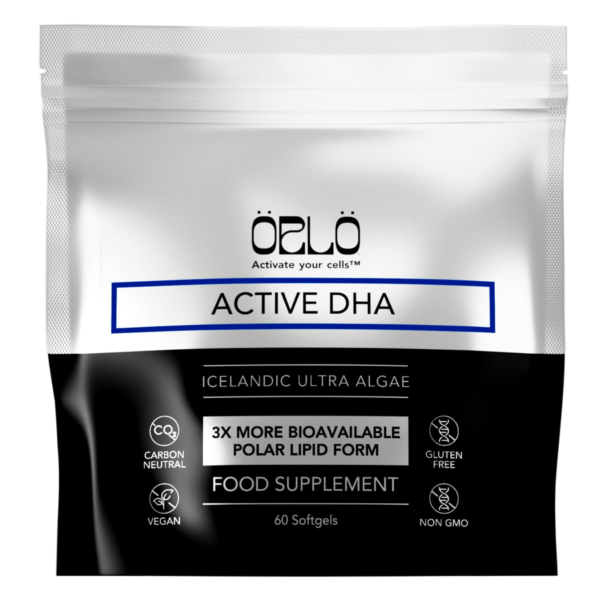 Orlo DHA Supplement 1000mg - 3X Absorption Natural Icelandic Nordic Omega 3 DHA & EPA for Brain & Eye Support – Vegan Fish Oil Alternative, No Fishy Aftertaste, 60 Easy-to-Swallow Mini Softgels Orlo uk supplements