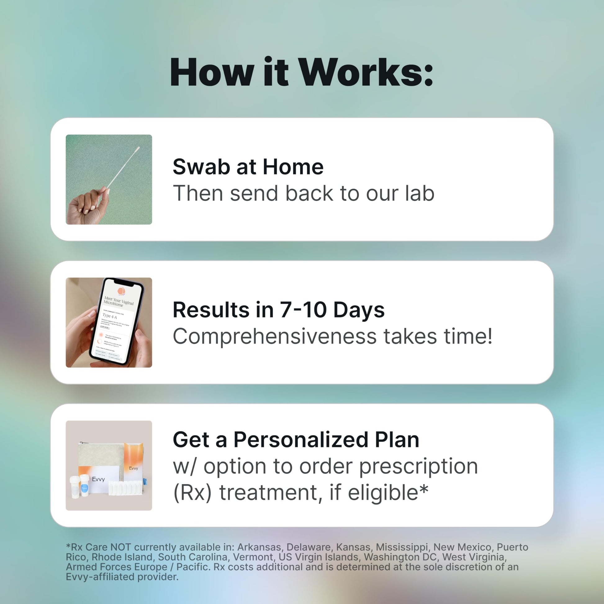 Evvy Vaginal Health Test | at-Home Microbiome Test for BV, Yeast Infection, Ureaplasma & More | Discreet Results in 7–10 Days | Clinician-Reviewed Report & Rx Options Evvy uk supplements
